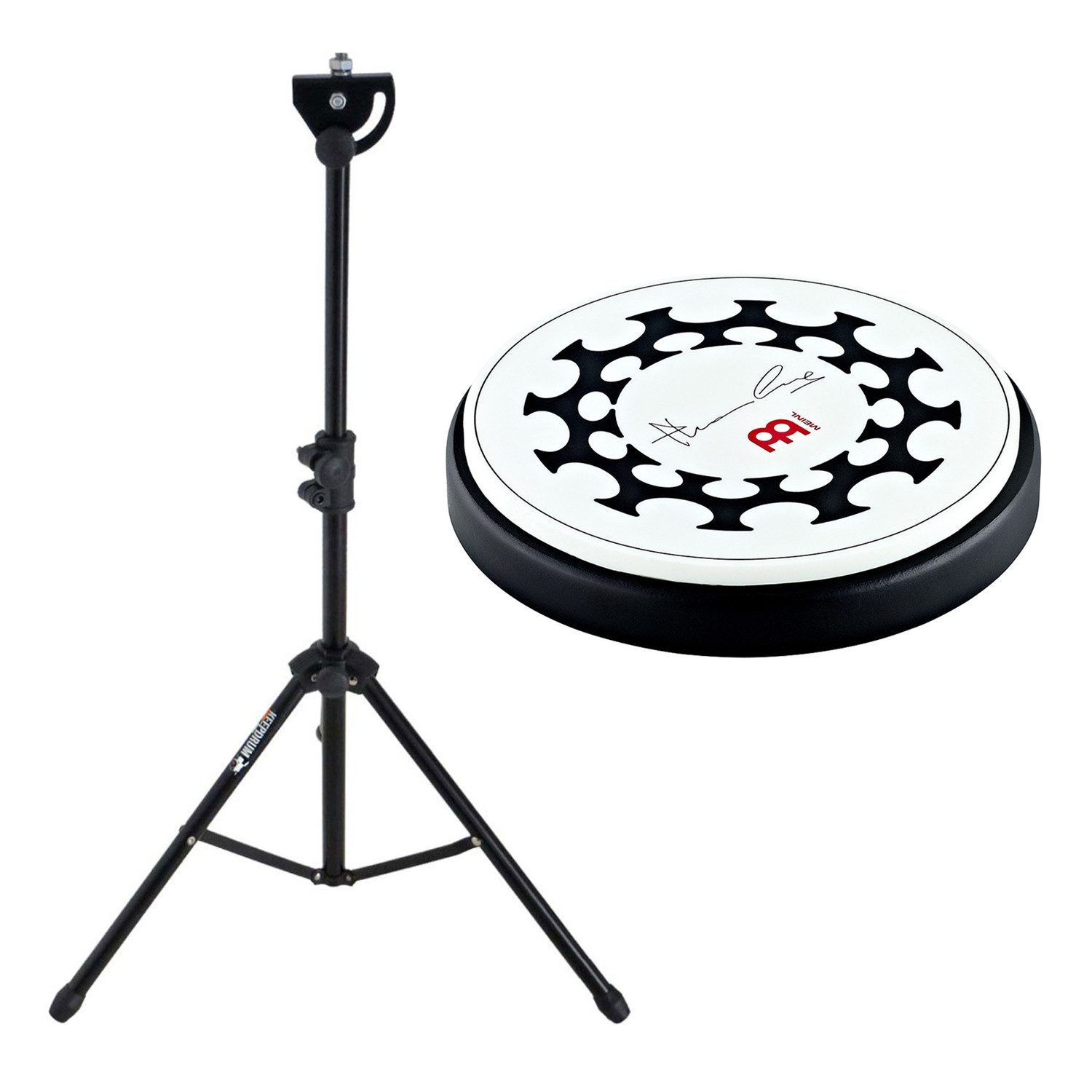 Meinl Percussion Schlagzeug Meinl Übungspad MPP-6-TL Thomas Lang mit Übungspadständer,Übungspad, Übungspad, Vorteils-Set mit Stativ