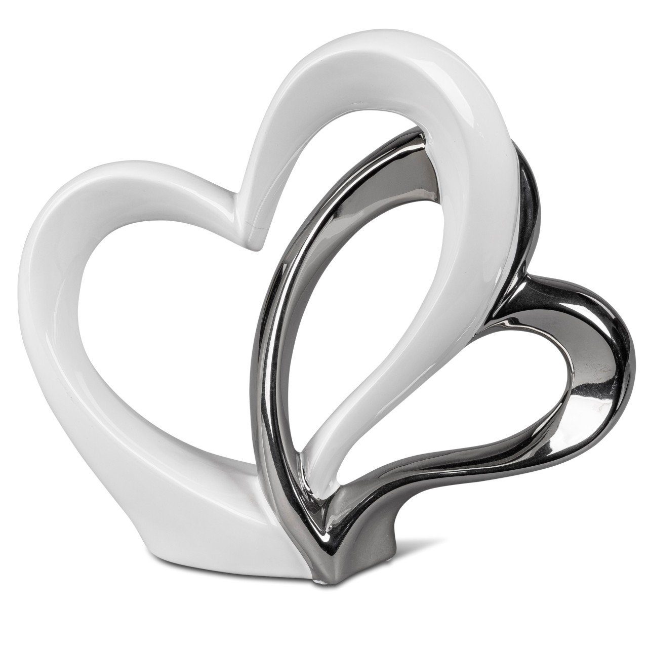formano Dekoobjekt Hearts, H:22cm Weiß B:25cm Keramik