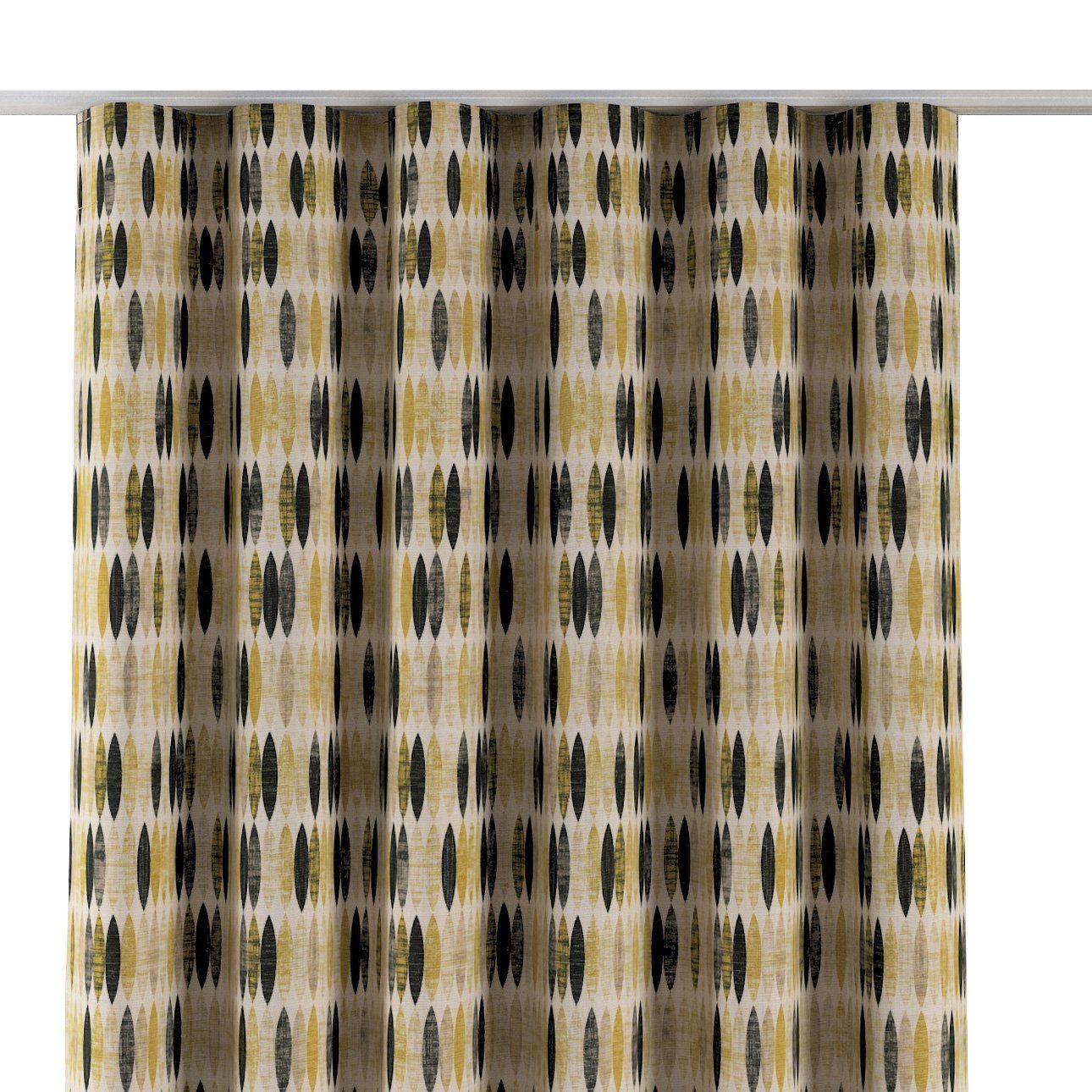 Vorhang Wellenvorhang 65 x 100 cm, Modern, Dekoria schwarz-beige-gelb