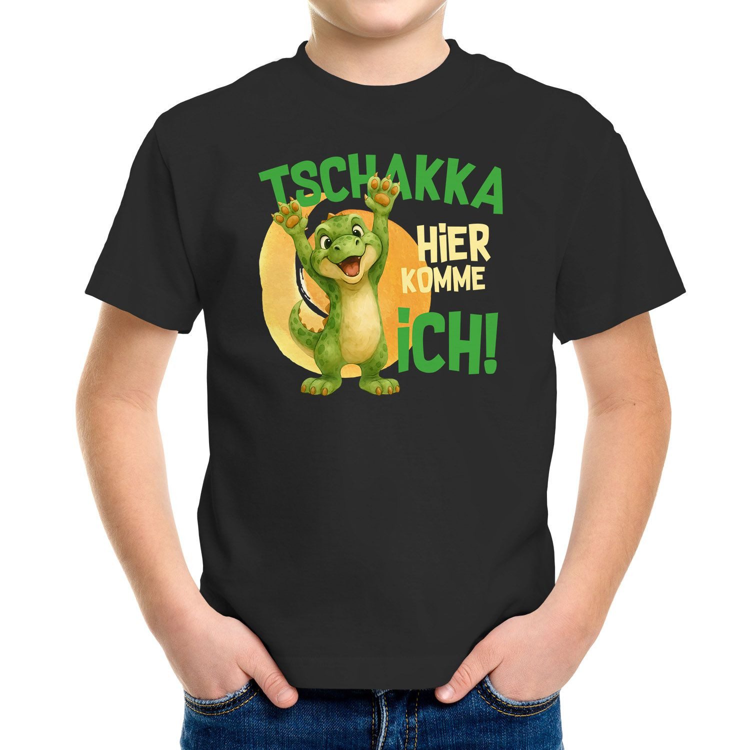 Print-Shirt Kinder T-Shirt Tschakka Hier komme ich Lustige Comic Tiermotiv-Shirts