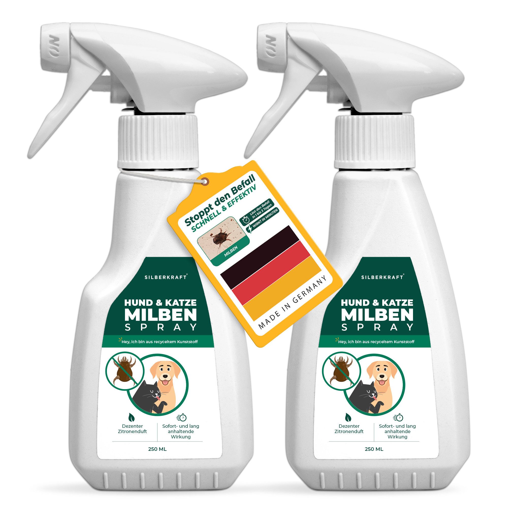 Insektenspray Milbenspray Hund & Katze, Schutz vor Milben, Flöhen & Parasiten