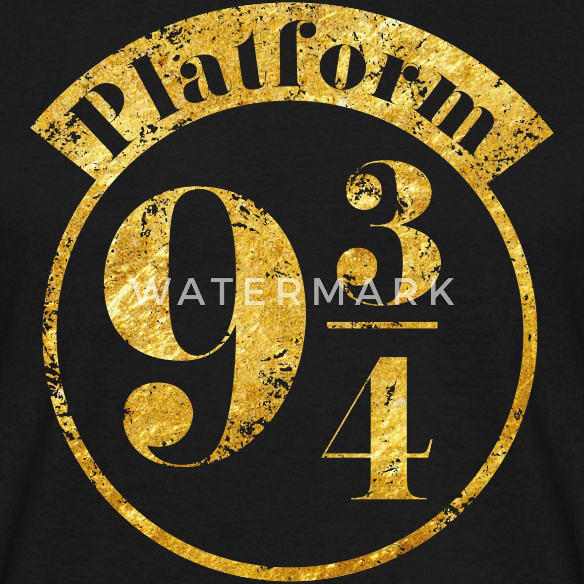 Spreadshirt T-Shirt Harry Potter Platform 9 3/4 Gold Männer T-Shirt (1-tlg)