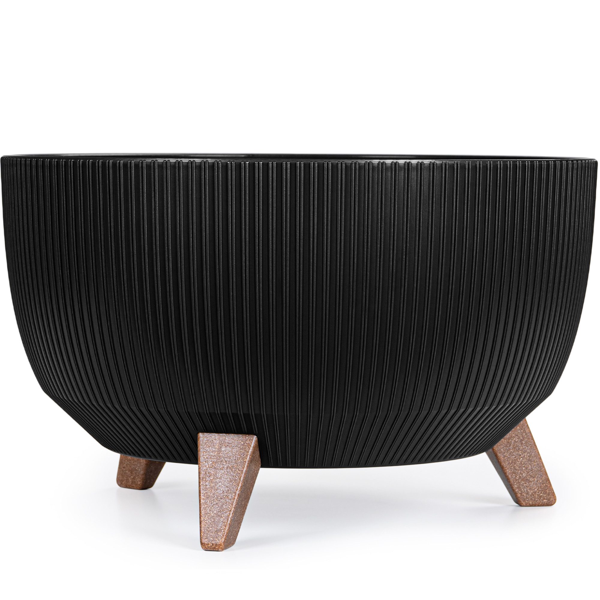 KONZEPT Blumentopf mit Füßen – großer Blumenkübel aus Kunststoff, runde Pflanzschale, 40 oder 47cm, modern & wetterfest, für Innen und Außen