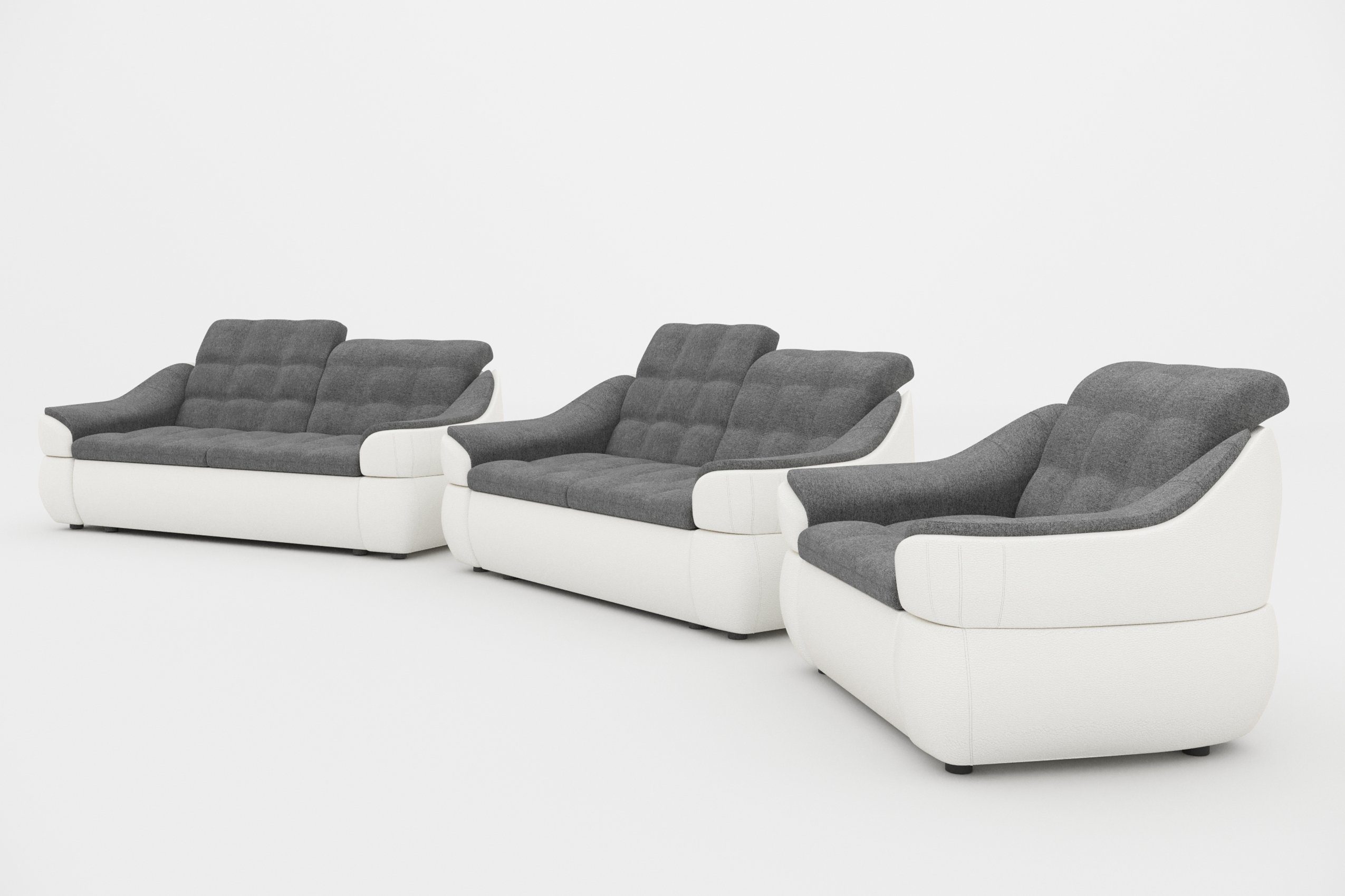 Stylefy Polstergarnitur made und Design, Europa in 2,5-Sitzer (3-tlg), Modern Sofa, 2-Sitzer (Set Alisa, bestehend Sofa aus Sessel