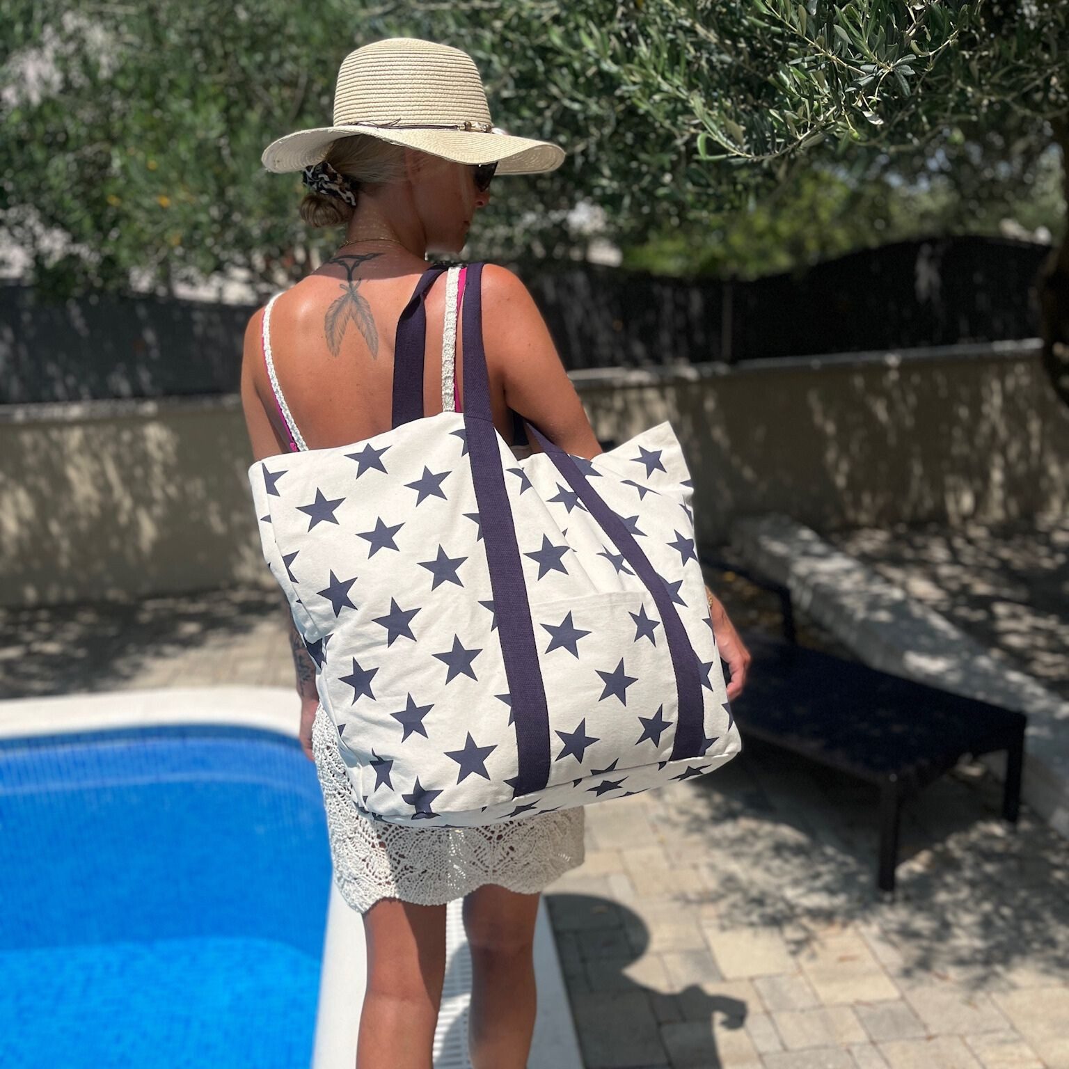 fiolini XL-Strandtasche Stars - extragroße maritime günstig online kaufen