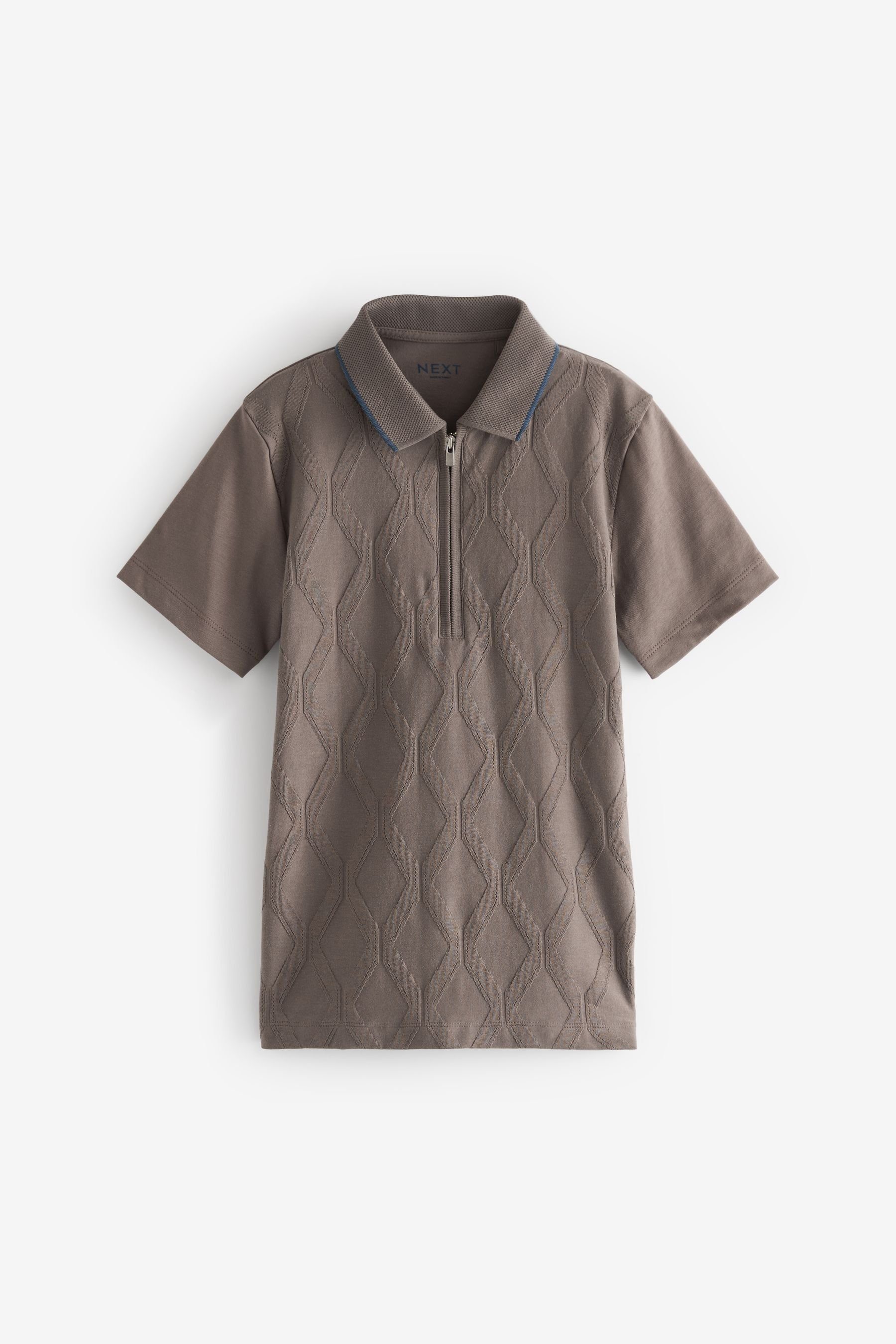 Next Poloshirt Kurzärmeliges Polohemd mit Struktur (1-tlg)