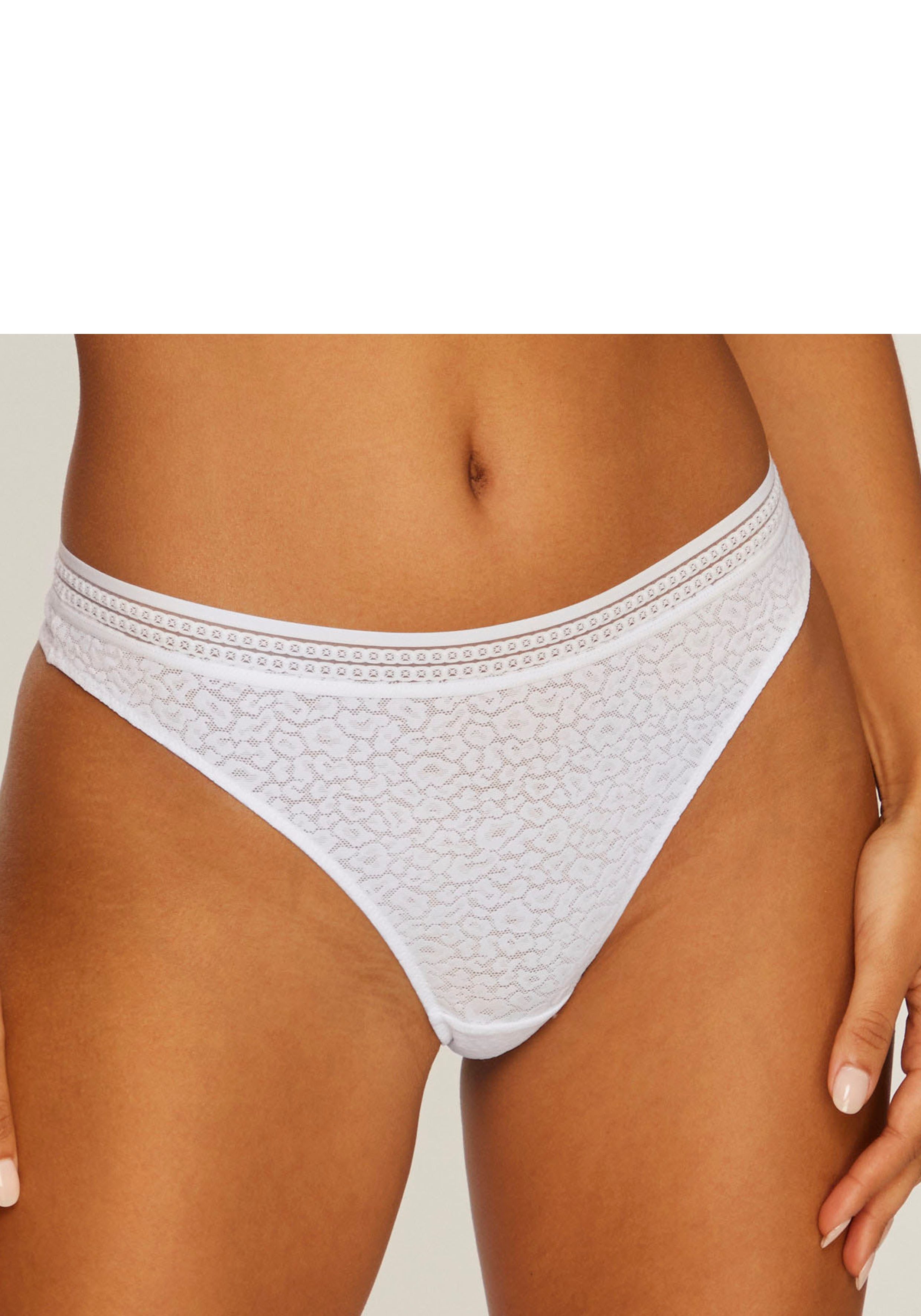 LASCANA String Freya aus Spitze in Leo-Optik mit modischem Bund, sexy Dessous