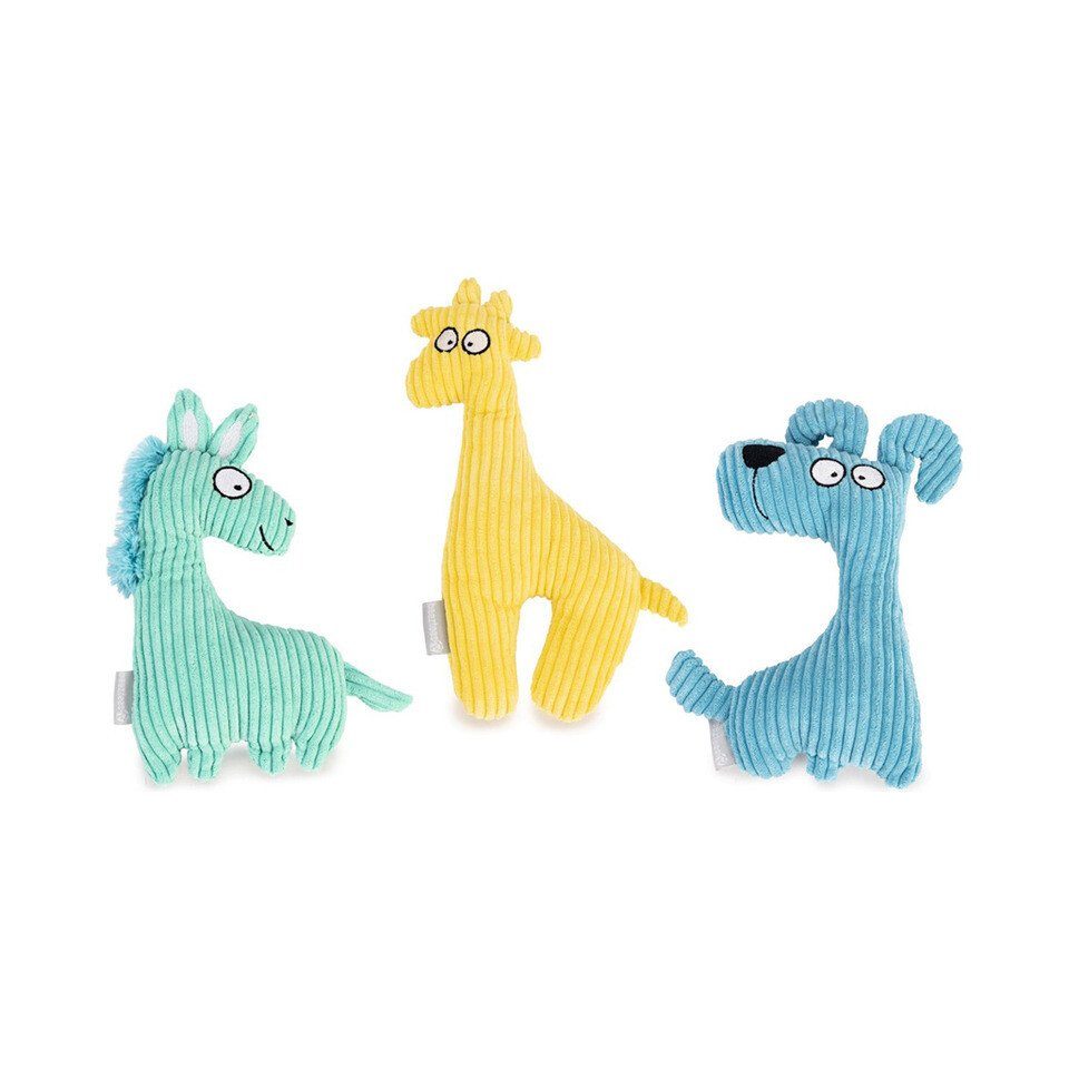 Beeztees Tierkuscheltier Hundespielzeug gerippt Hund blau günstig online kaufen