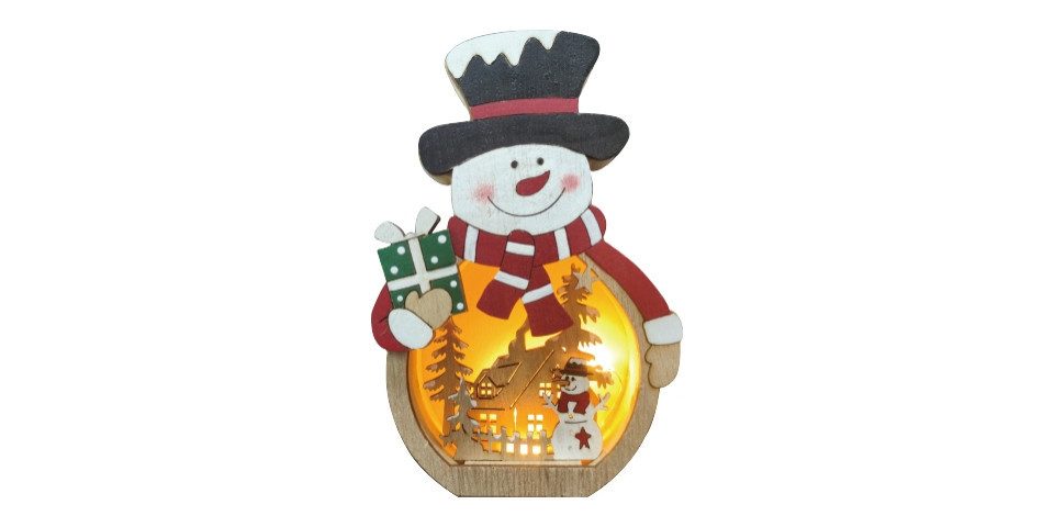 Trend Line Dekofigur TrendLine Schneemann Holz 10,3 x 3 x 15 cm günstig online kaufen