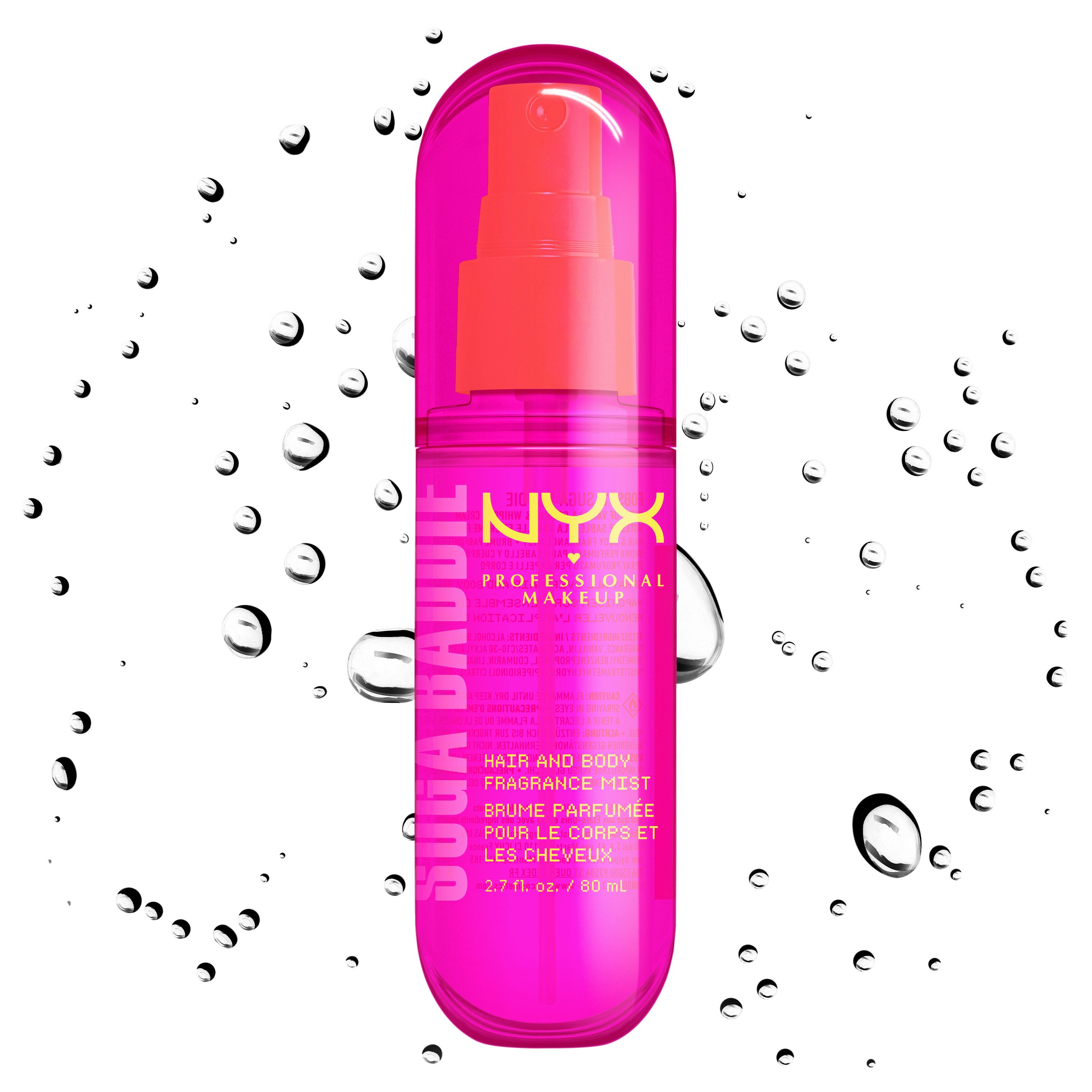 NYX PROFESSIONAL MAKEUP Bodyspray SUGA BADDIE HAIR & BODY MIST, duftet nach Vanilla & Cream für ultimative Baddie-Vibes