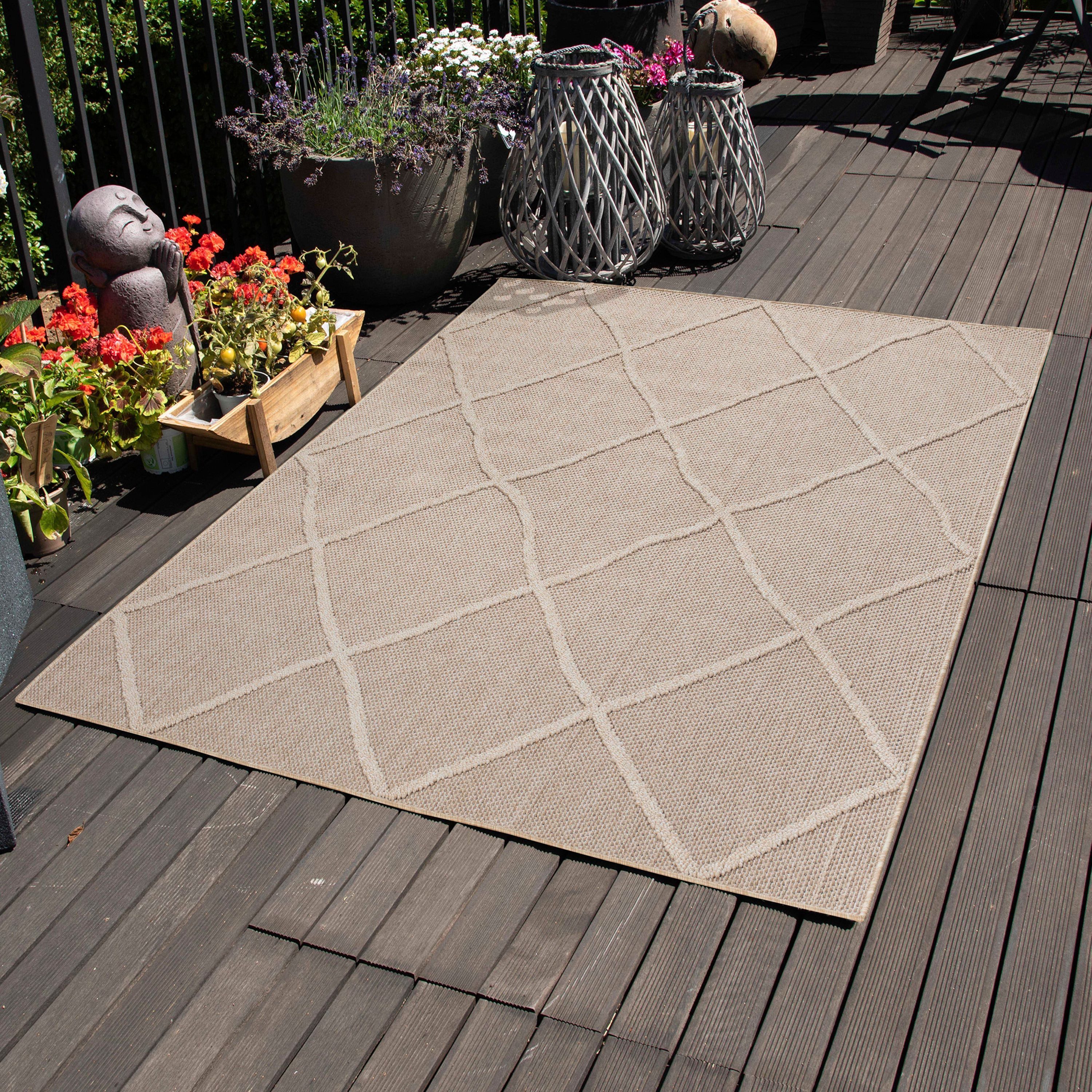 Carpettex Outdoorteppich Boho-Design, Läufer, Höhe: 8 mm, In& Outdoor Teppi günstig online kaufen