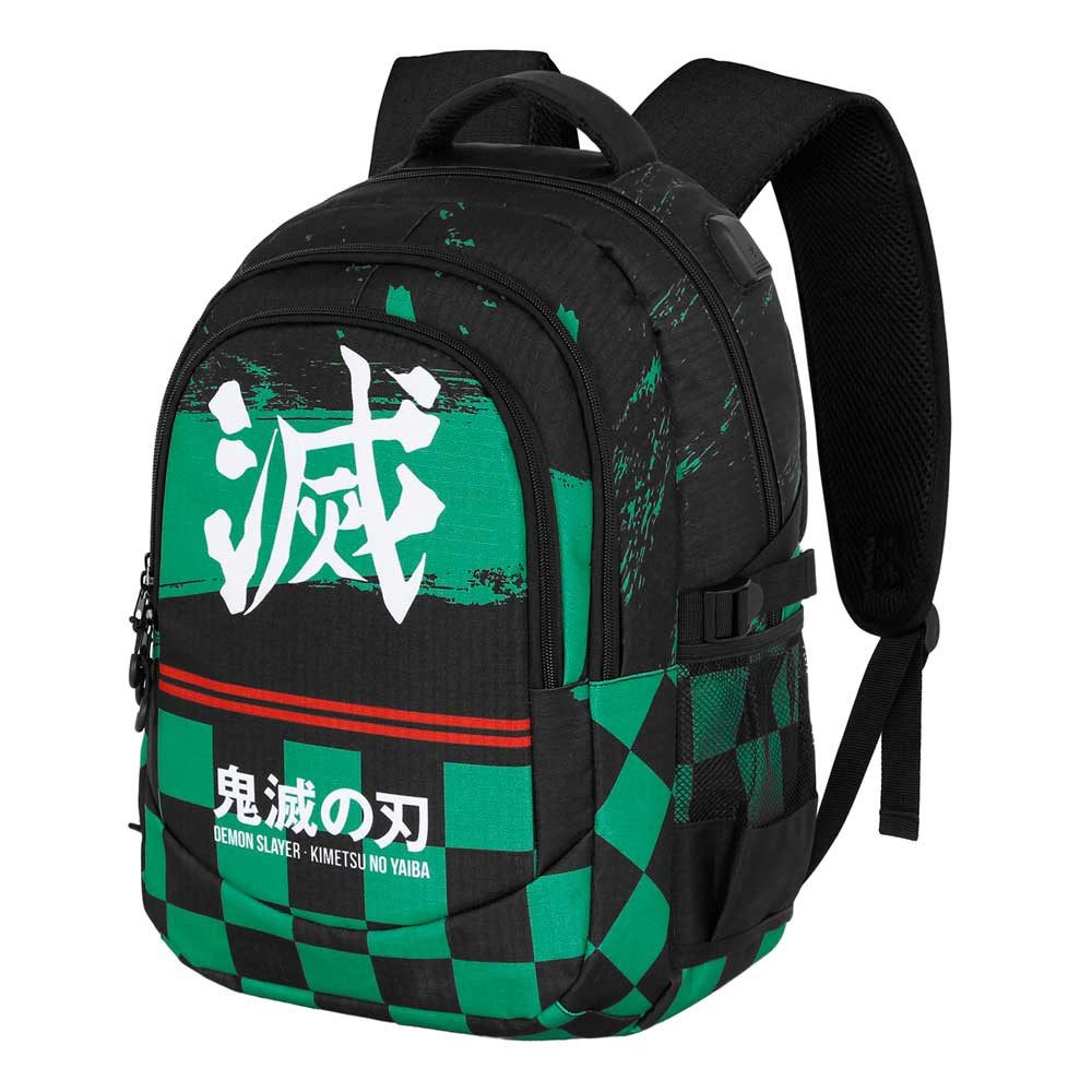 Karactermania Laptoprucksack Demon Slayer großer Running Rucksack Tagesrucksack Alltagsrucksack, USB-Anschluss für elektronische Geräte