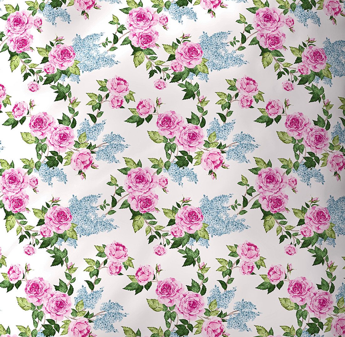 JACK Bettwäsche 135x200cm Rosen Flieder Zweige, Biber, 2 teilig, tolles dez günstig online kaufen