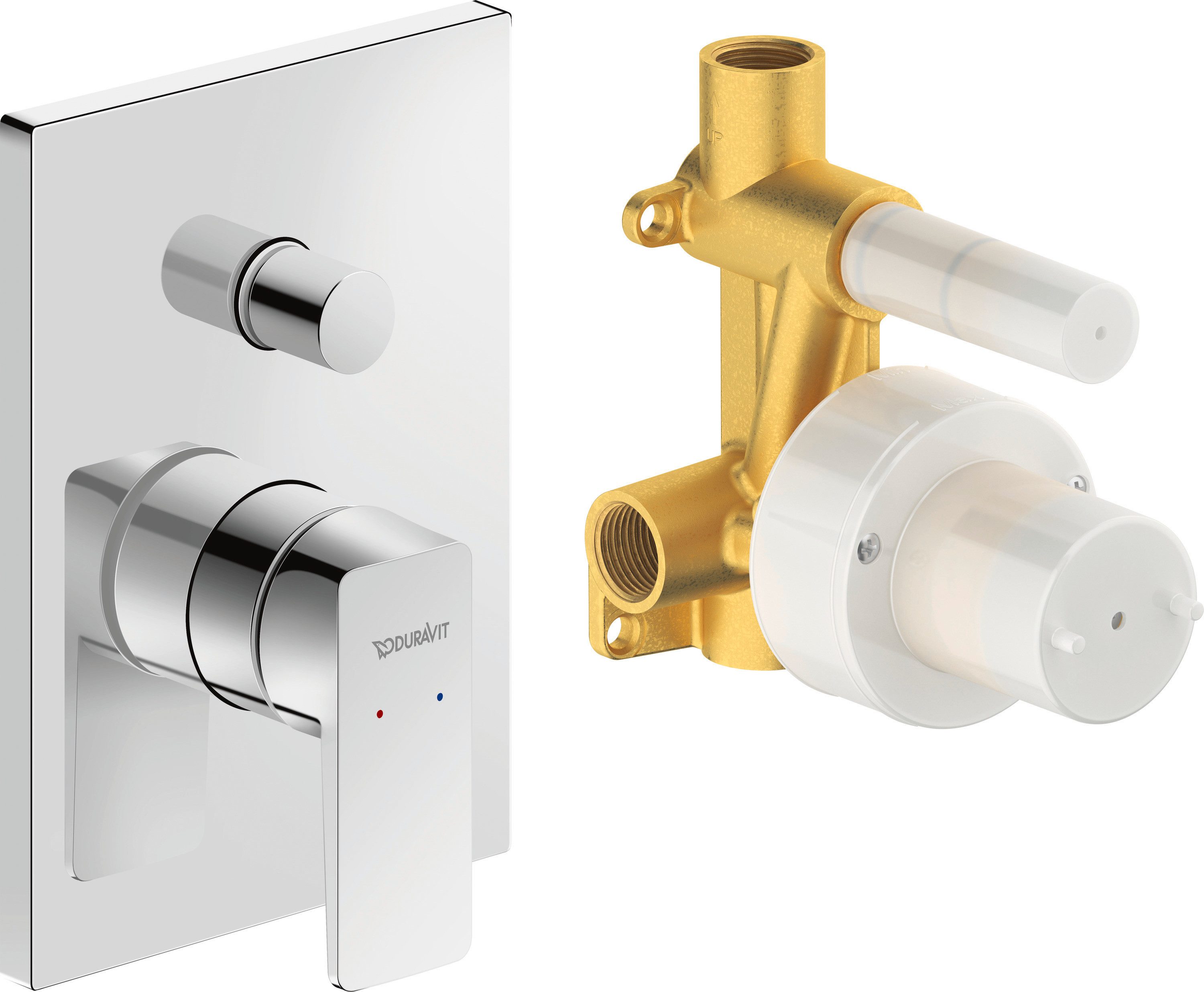 Duravit Duscharmatur Manhattan Chrom UP Set 2-V Einhebelmischer Unterputz 2 Verbraucher Manhattan Set