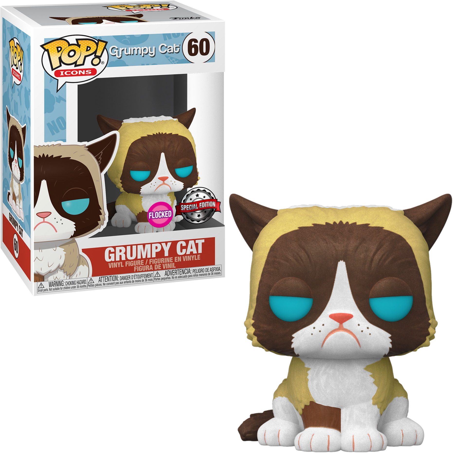 Funko Spielfigur Grumpy Cat Special Edition Flocked 60 Pop! Figur