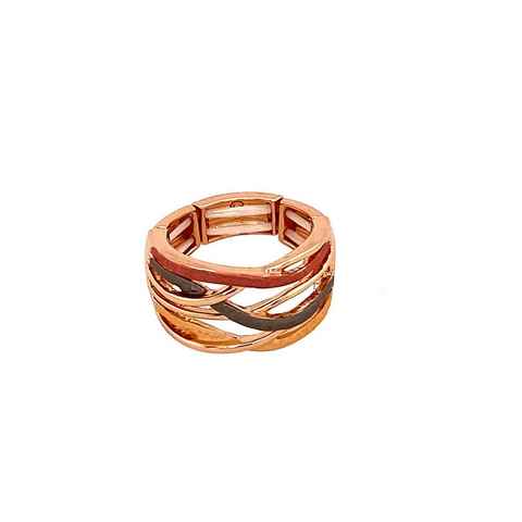 Mein Style Fingerring elastischer Ring rotgold grau R5258 2 (1 Stück, 1-tlg., 1 Stück), elastischer Ring, passend zu allen Ringgrößen
