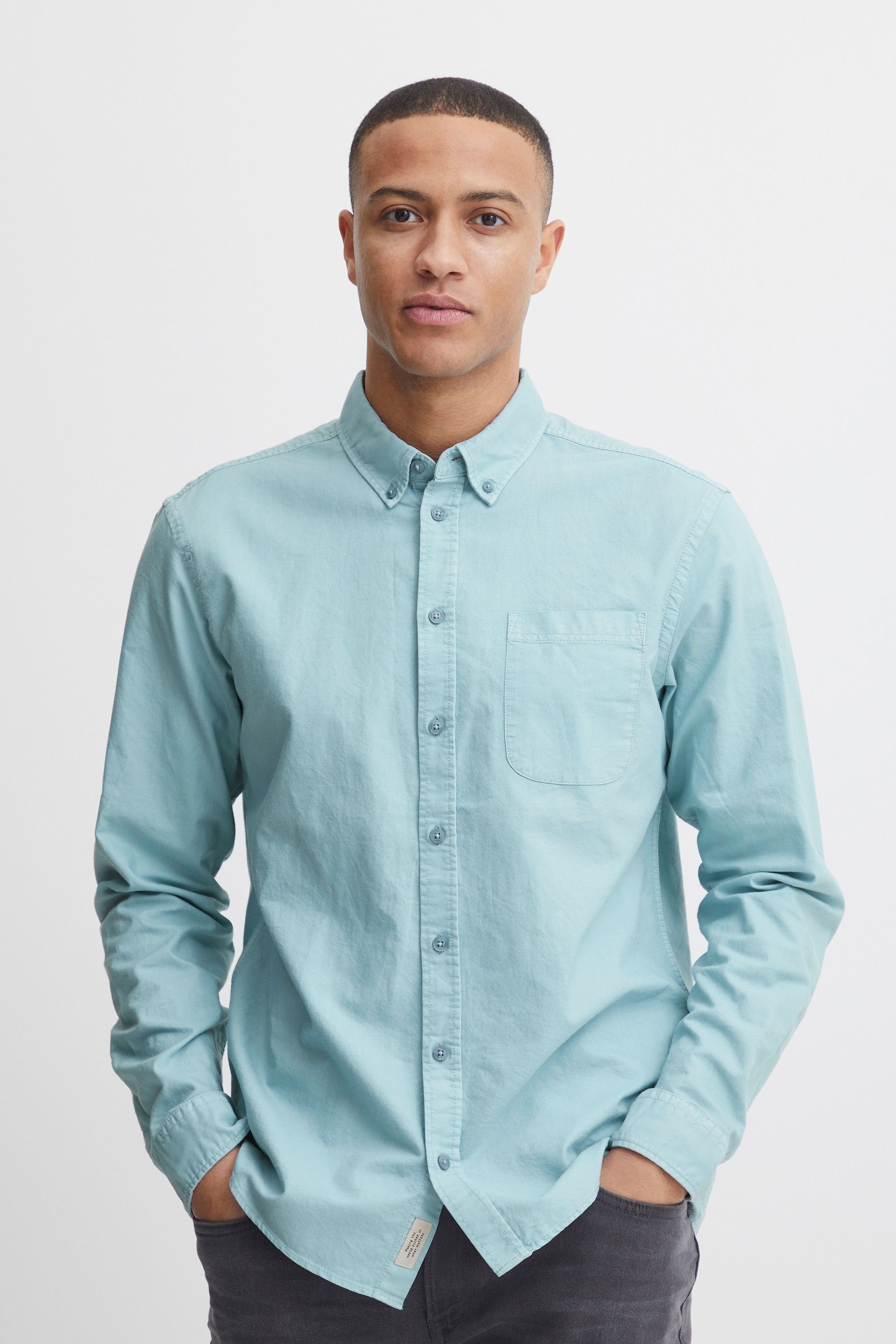 Dusty BLEND Langarmhemd Blend garment BHBugley Blue dyed oxford