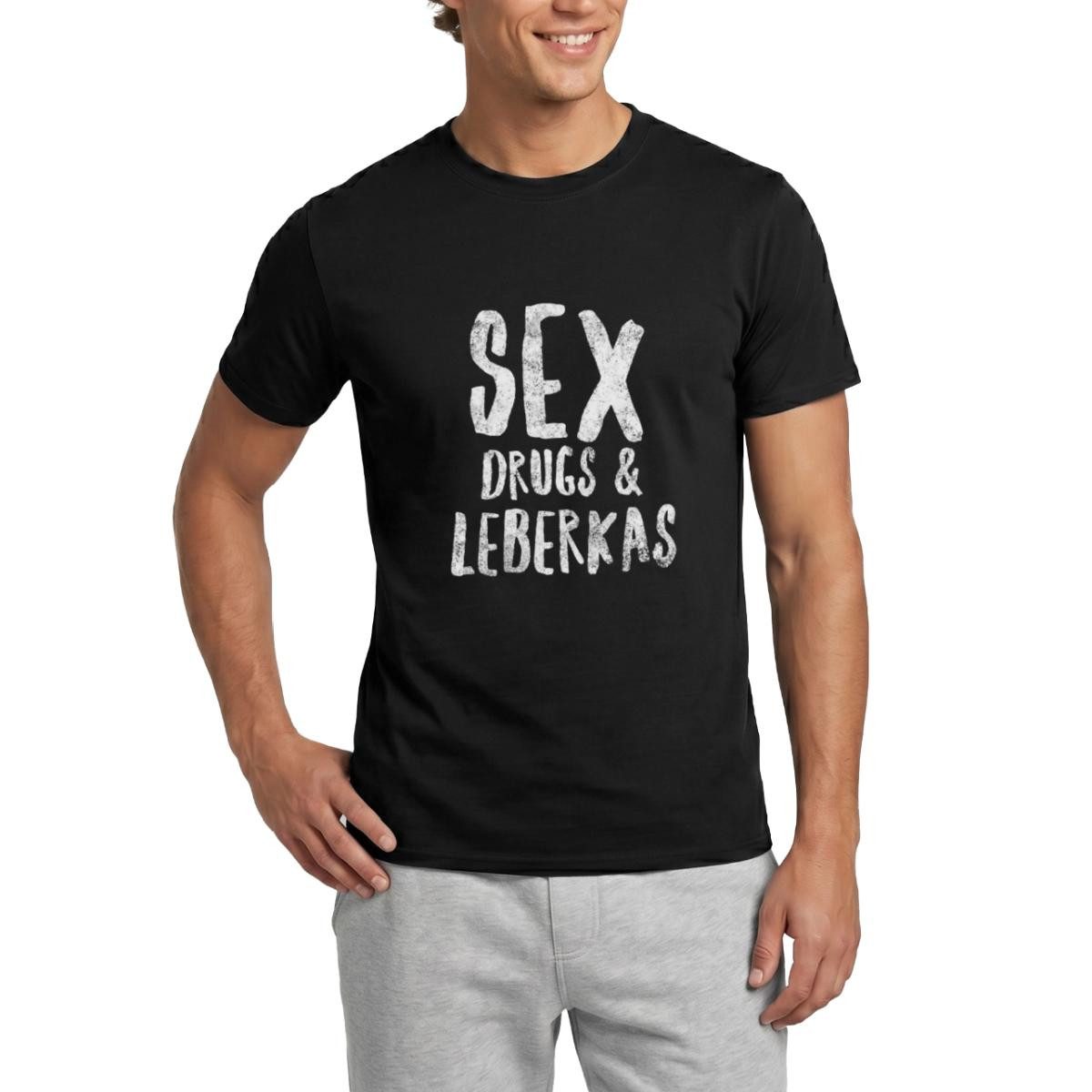Spreadshirt T-Shirt Oktoberfest, Bayern Humor, Sex, Drugs Und Leberkäse Männer T-Shirt (1-tlg)