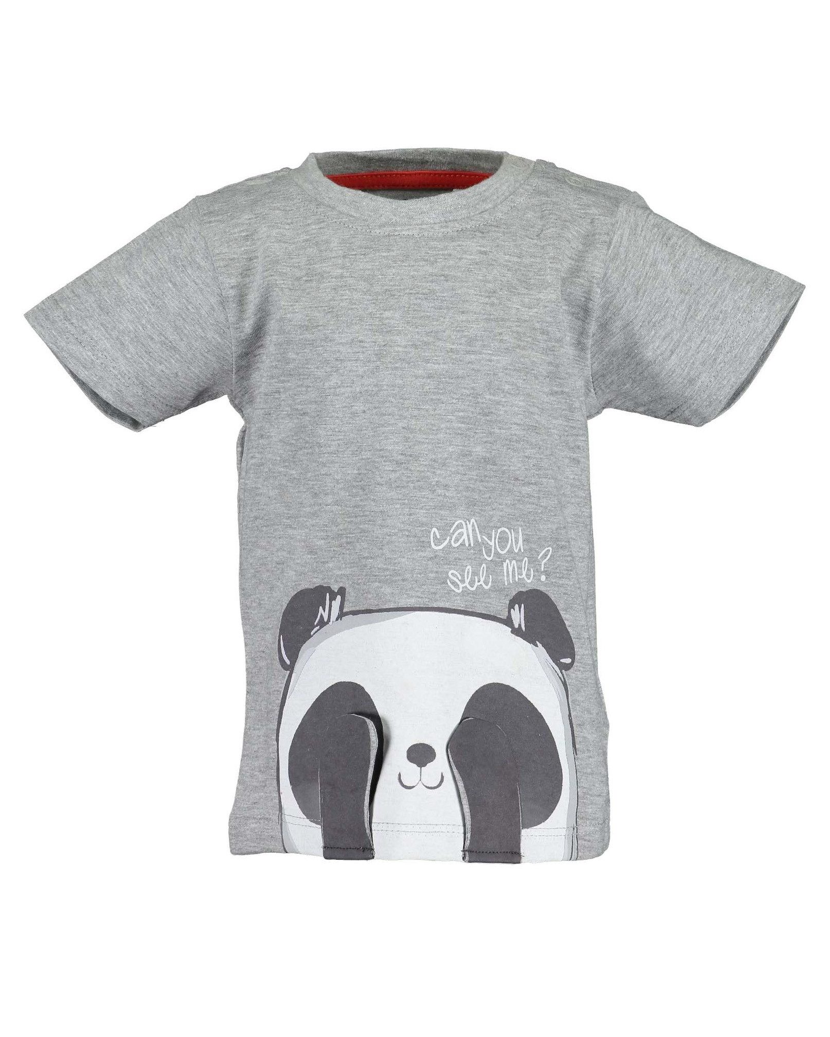 Blue Seven T-Shirt Blue Seven Unisex Kurzarm-Shirt grau mit Pandaprint 74