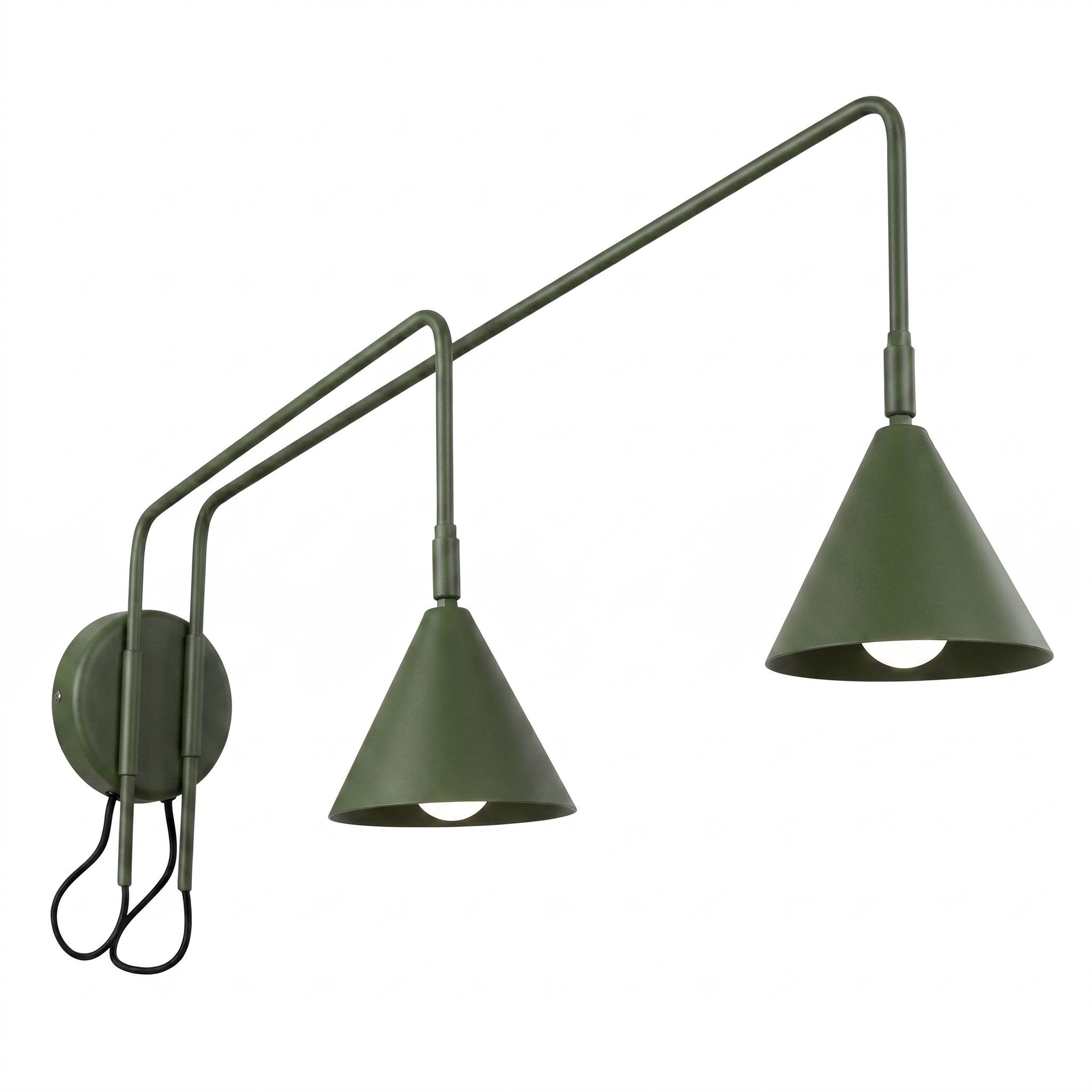 SOLLUX lighting Wandleuchte Wandleuchte NOX 2 olivgrün mit einem Schalter, Nicht enthalten
