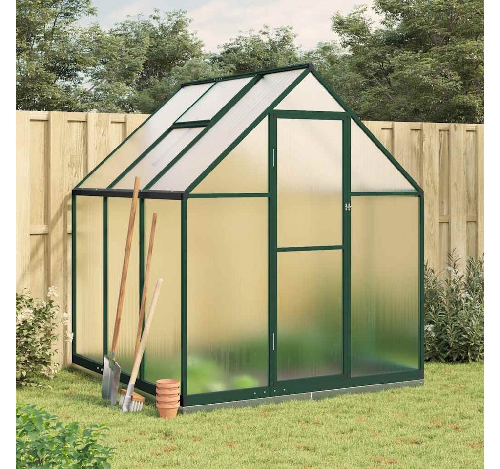 vidaXL Gewächshaus, Gewächshaus mit Fundamentrahmen Grün 169x169x202 cm Aluminimum vidaXL Gewächshaus, Gewächshaus mit Fundamentrahmen Grün 169x169x202 cm Aluminimum
