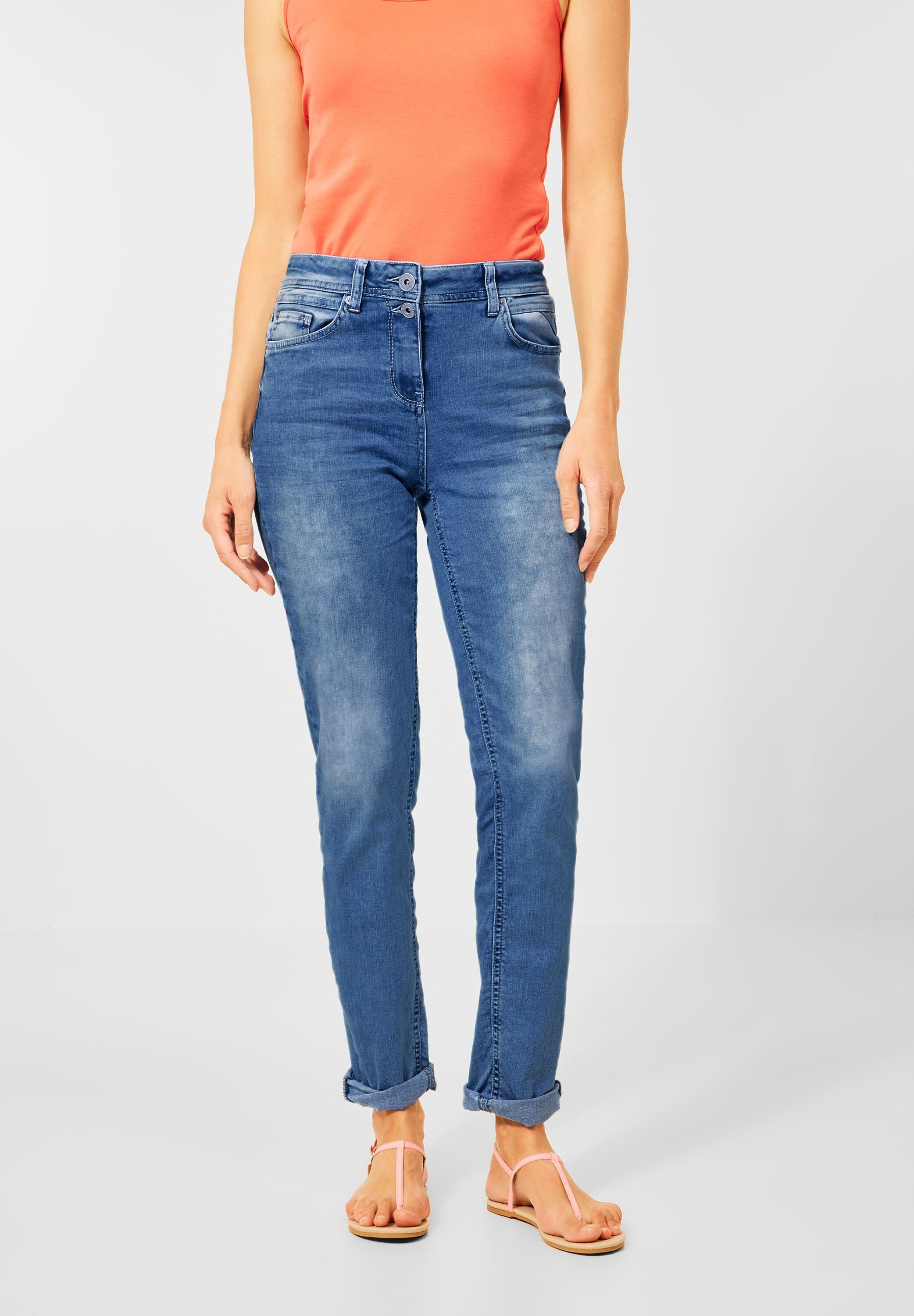 Damen Jeans Cecil Slim-fit-Jeans CECIL Slim Fit Jeans 5-Pocket-Style