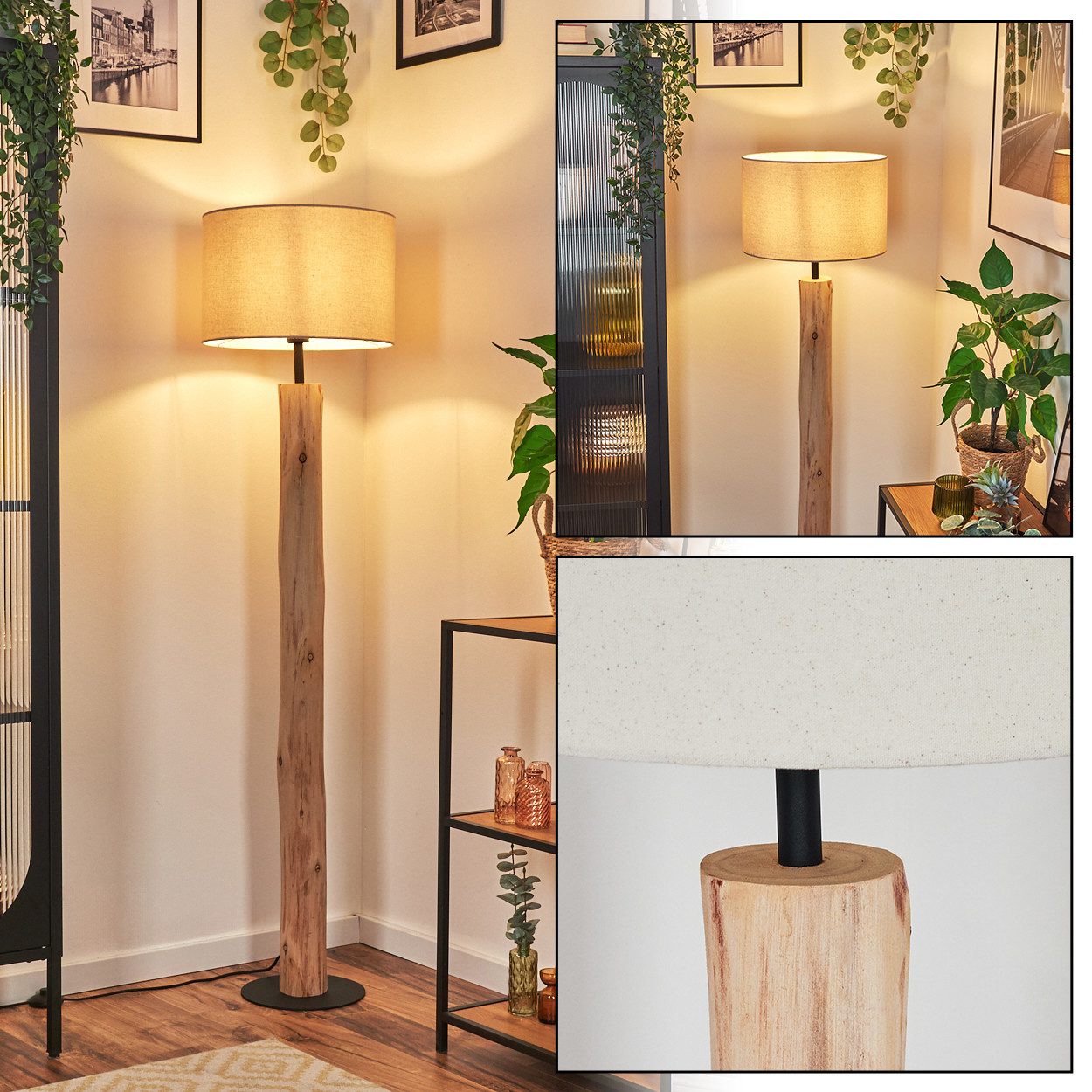 Stehlampe Stehlampe aus Holz/Metall im skandinavischen Design