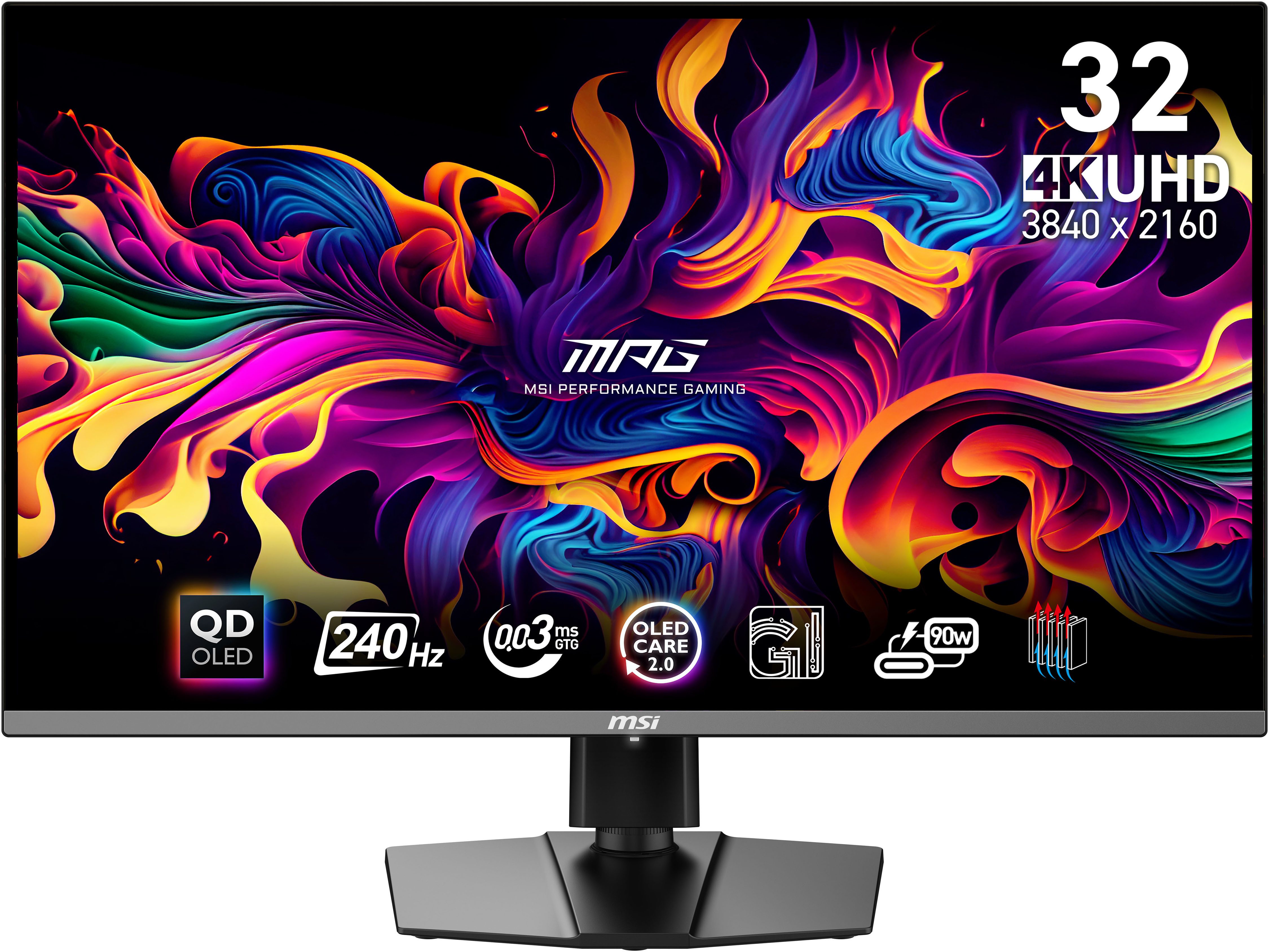 MSI MPG 321URX QD-OLED Gaming-Monitor (80 cm/32 ", 3840 x 2160 px, 4K Ultra HD, 0,03 ms Reaktionszeit, 240 Hz, QD-OLED)