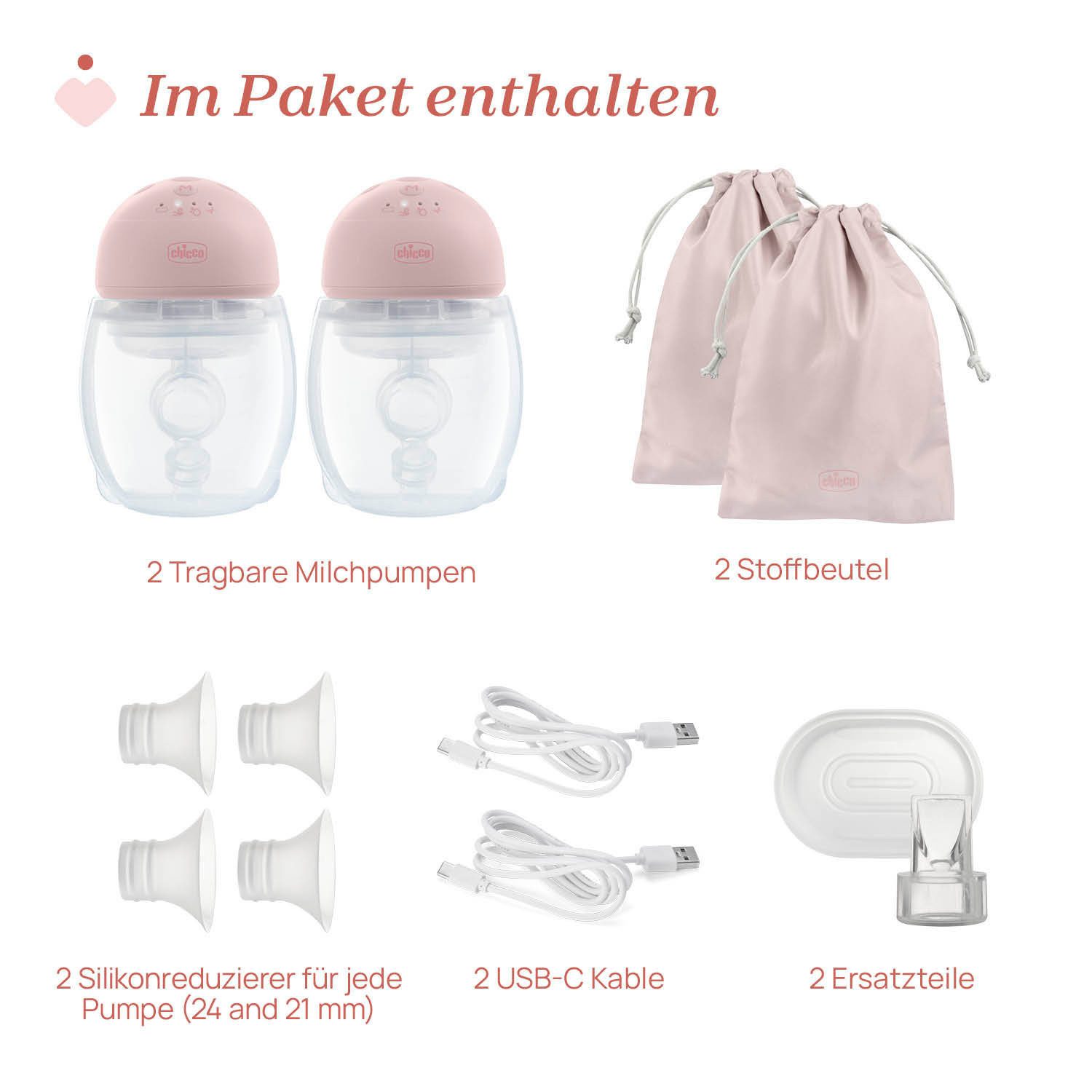 Chicco Elektrische Doppelmilchpumpe Freihändige