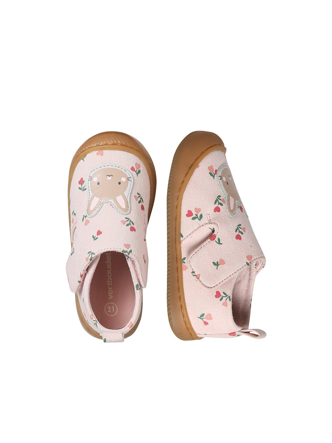 vertbaudet Baby Stoff-Hausschuhe mit Klettverschluss Hausschuh