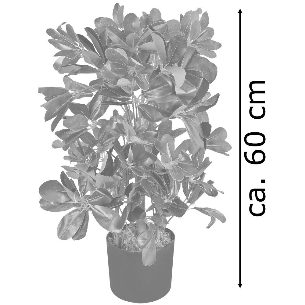 Kunstpflanze Schefflera Decovego, Stahlenaralie 60 Kunstpflanze cm Aralia Pflanze Decovego Künstliche