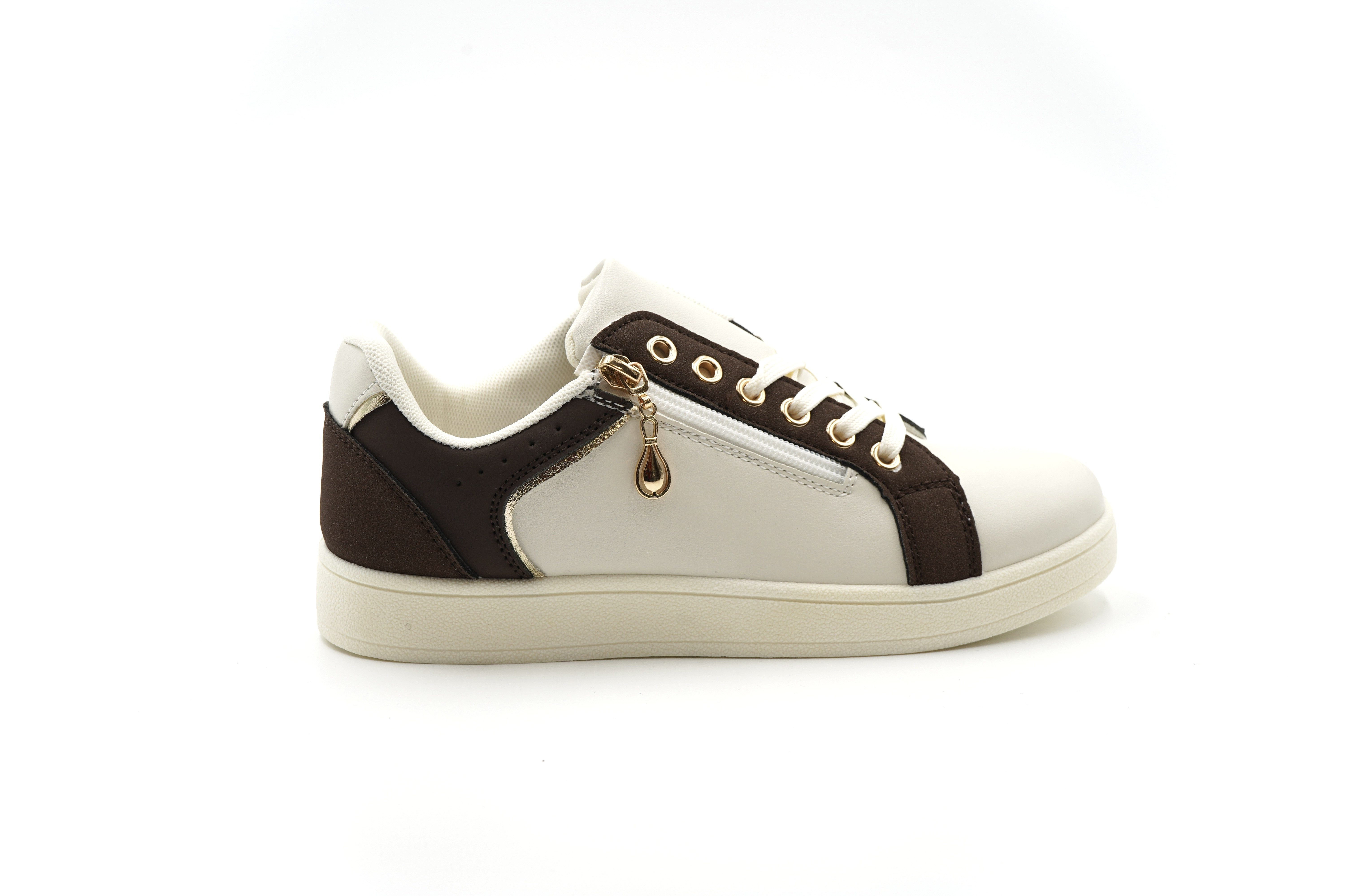 Sonderpostendiscount Damen Sneaker YY-160 Beige/Braun Sneaker