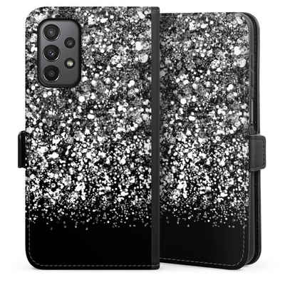 DeinDesign Handyhülle Glitzer Look Schneeflocken Muster Snow Fall Glitter Look, Samsung Galaxy A23 5G Hülle Handy Flip Case Wallet Cover