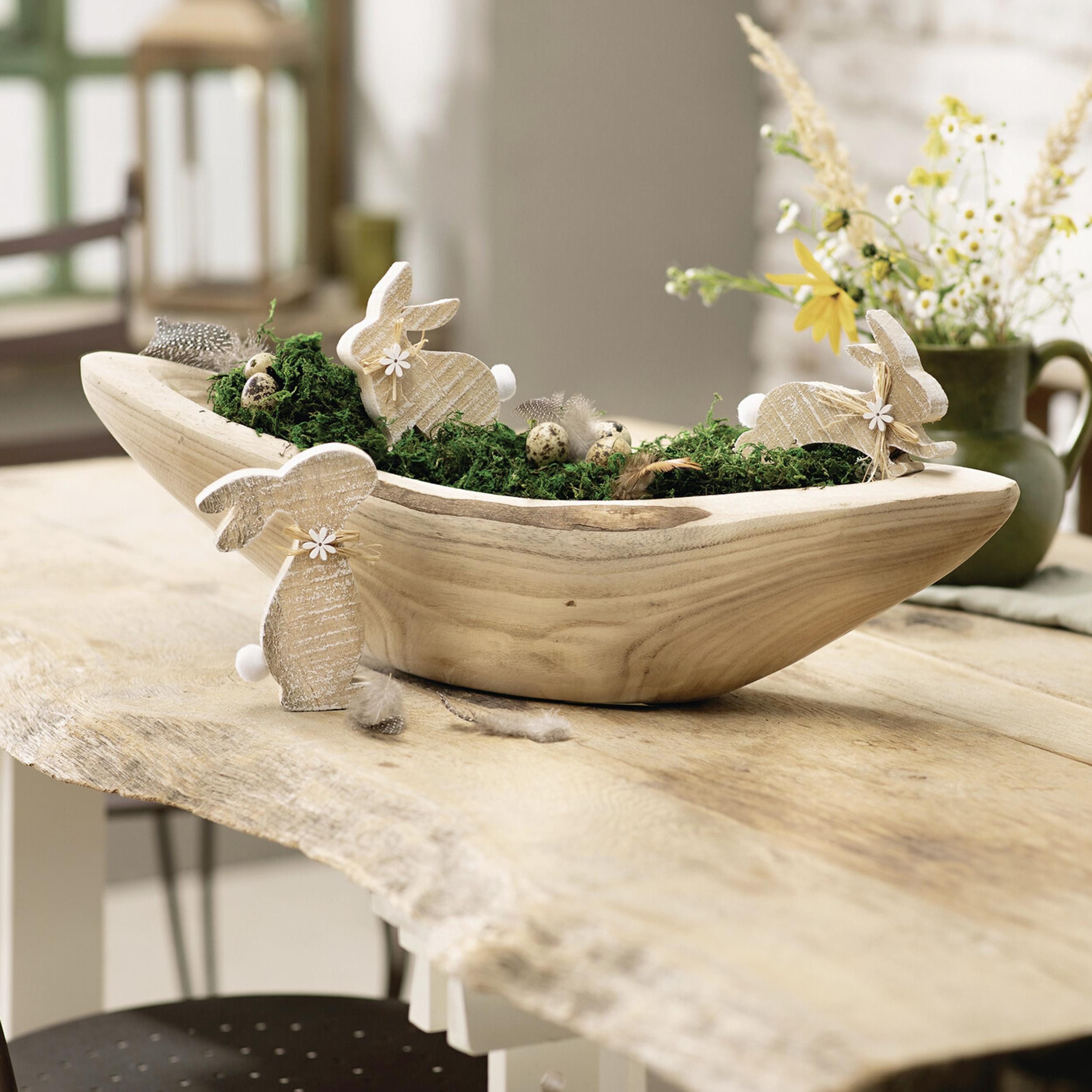 Dekoschale Schale Wood oval tief Massivholz 60cm