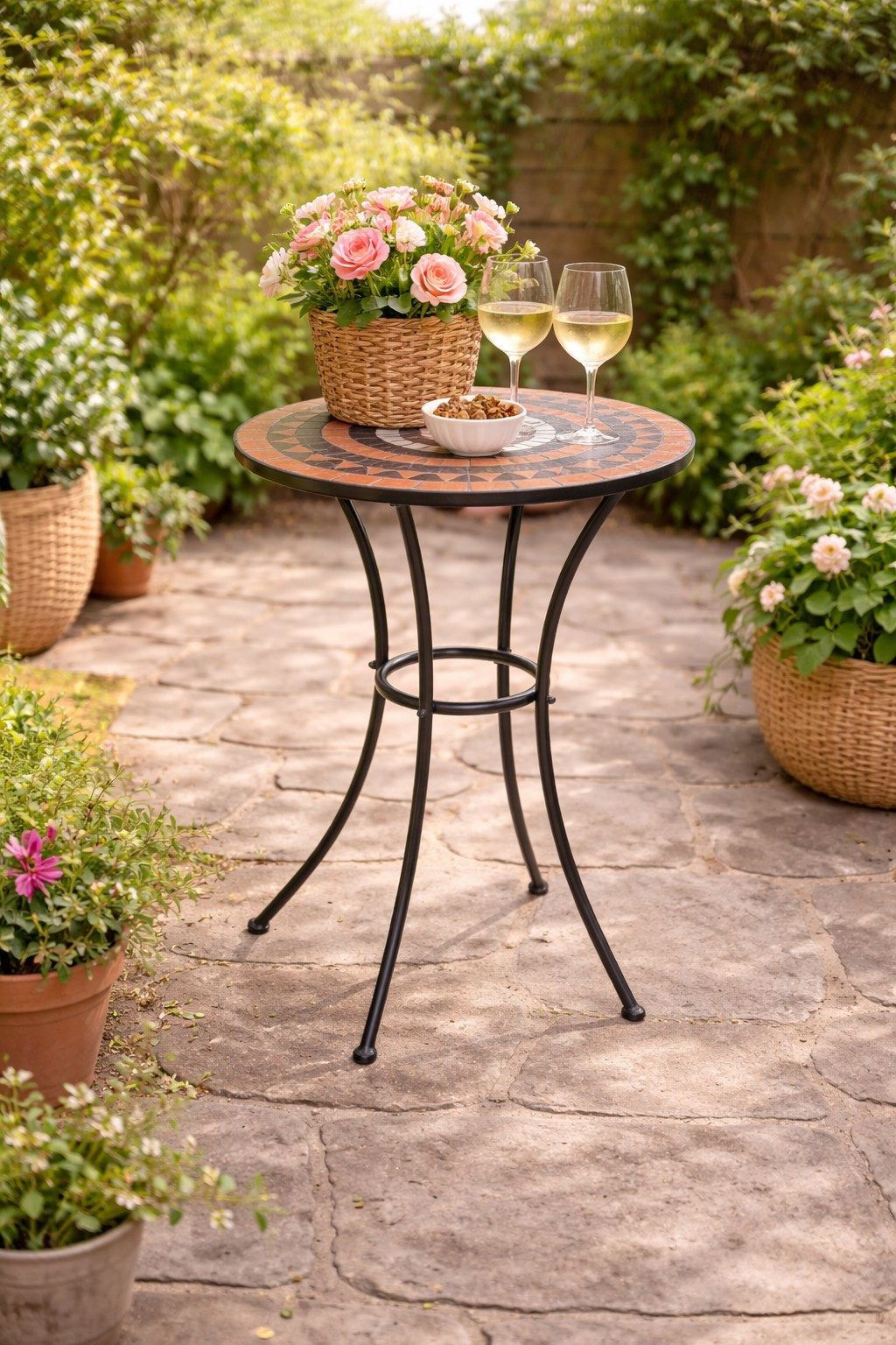 moebel-direkt-online Gartentisch Mosaiktisch Durchmesser 60 cm