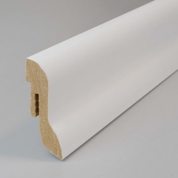 PROVISTON Sockelleiste MDF, 20 x 40 x 2500 mm, Weiß, Fußleiste, MDF foliert