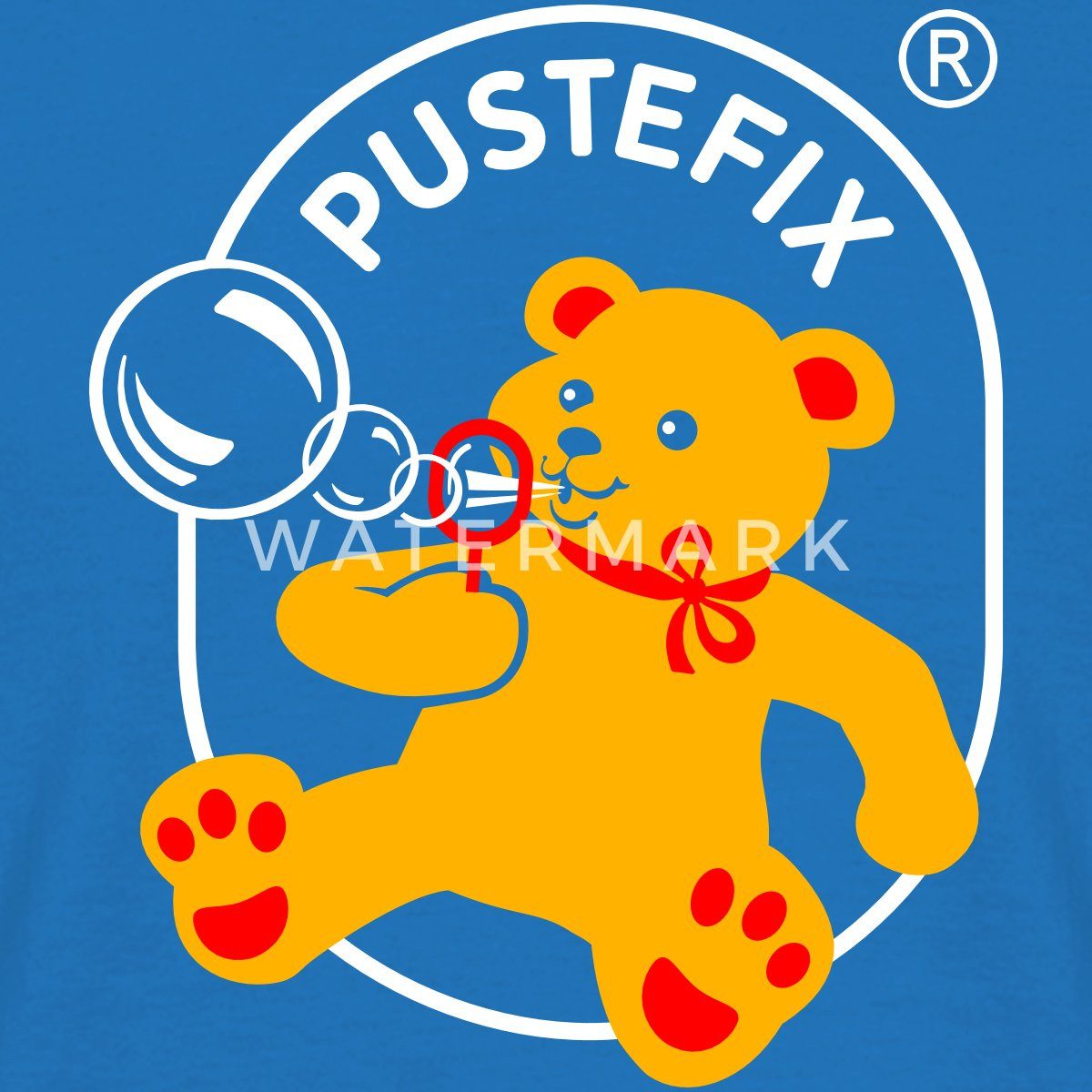 Spreadshirt T-Shirt PUSTEFIX Logo Der Seifenblasen Bär Kostüm Karneval Männ günstig online kaufen