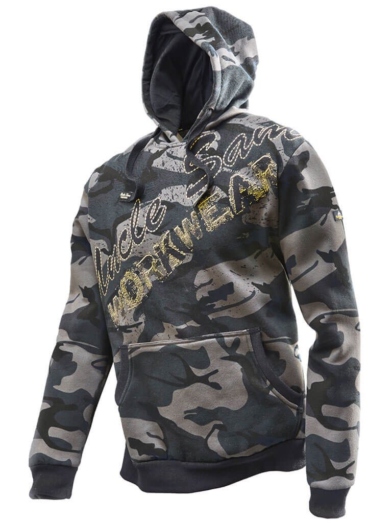 Uncle Sam Kapuzenpullover Herren Sweathoody mit Frontprint - Arbeitspullover mit Kapuze