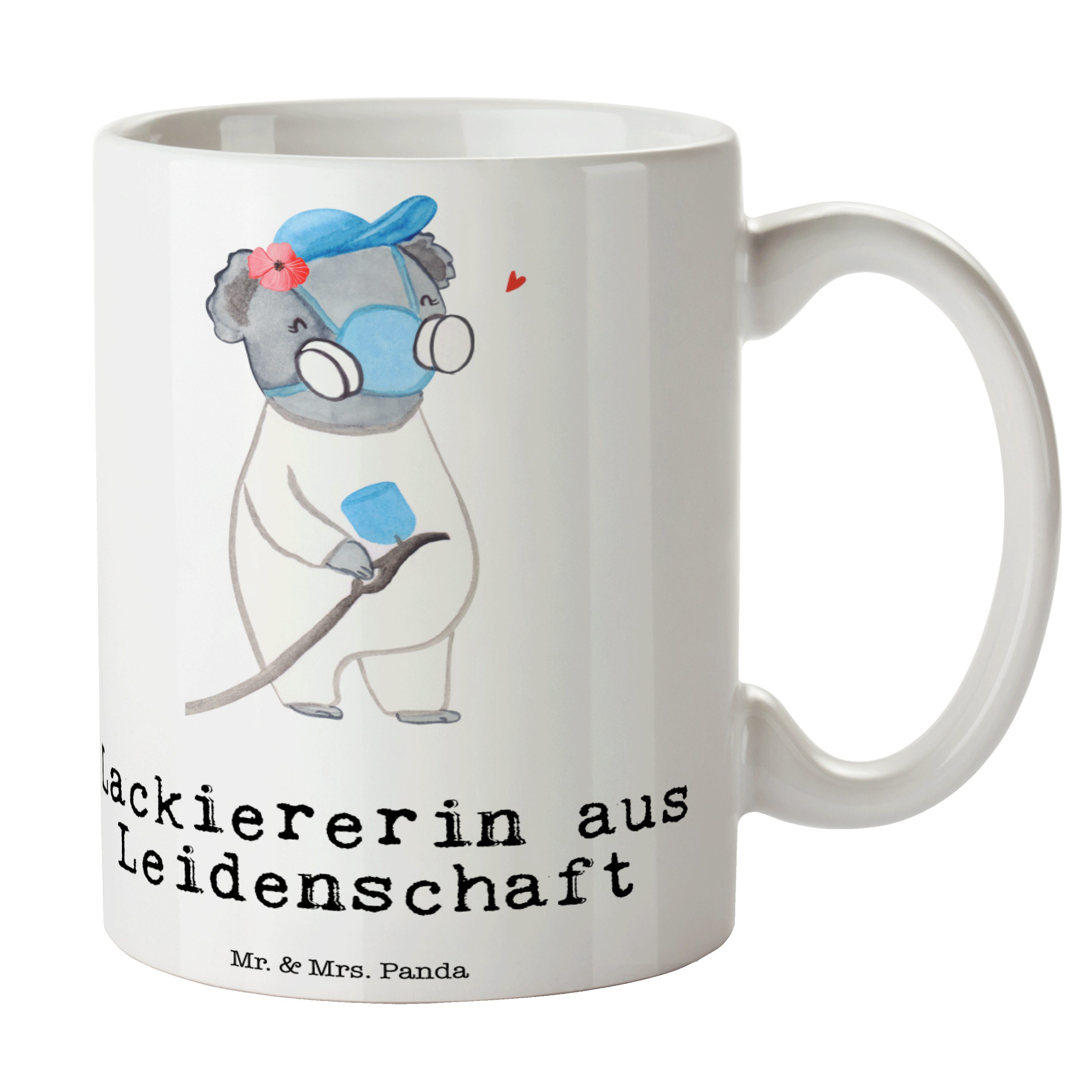 Mr. & Keramik Weiß - Panda Leidenschaft Mrs. Geschenk, aus Lackiererin - Tasse Werksta, Motive, Tasse