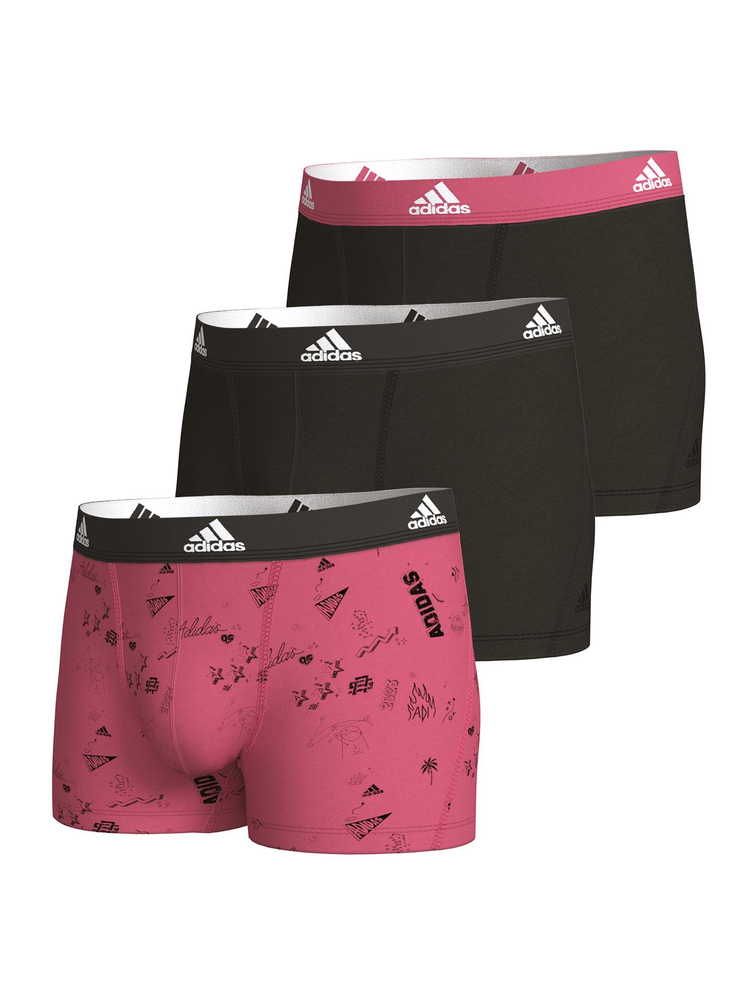 adidas Sportswear Trunk BASIC (3-St) unterhose männer herren rot-schwarz