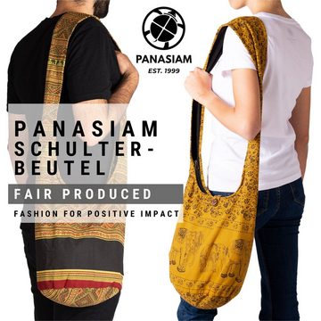 PANASIAM Umhängetasche Schulterbeutel Elefant Schultertasche aus 100% Baumwolle in 2 Größen, Beuteltasche als Wickeltasche Handtasche oder Strandtasche geeignet