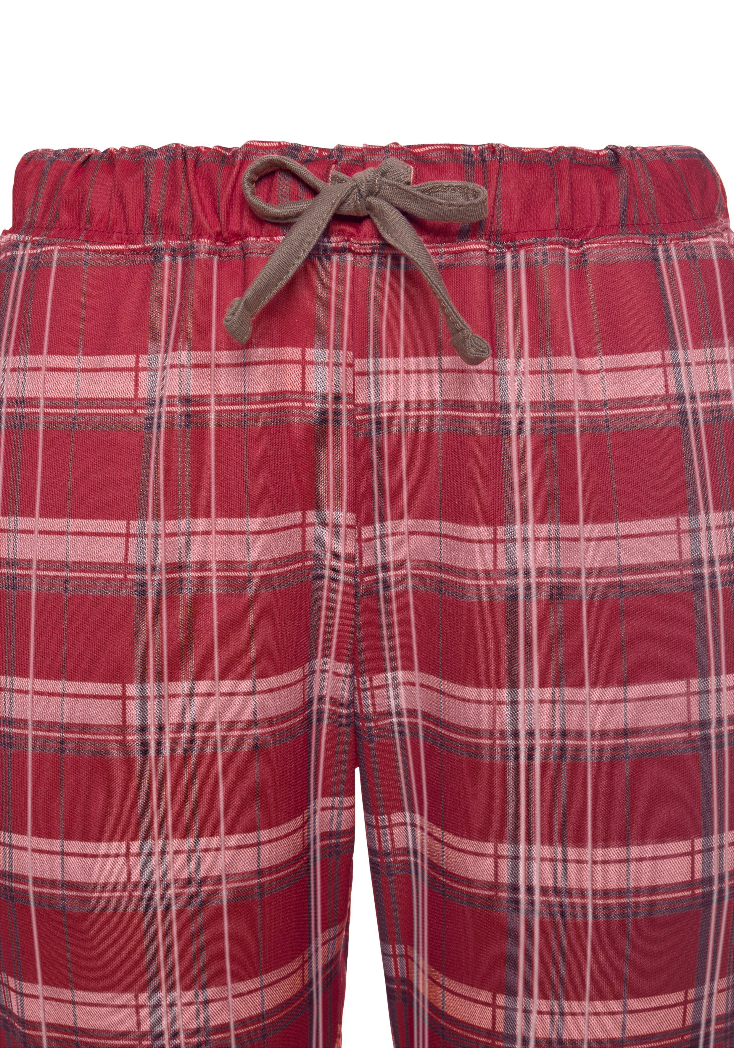 H.I.S Pyjama (Set, 2 tlg) aus Flanell mit Allover-Karomuster