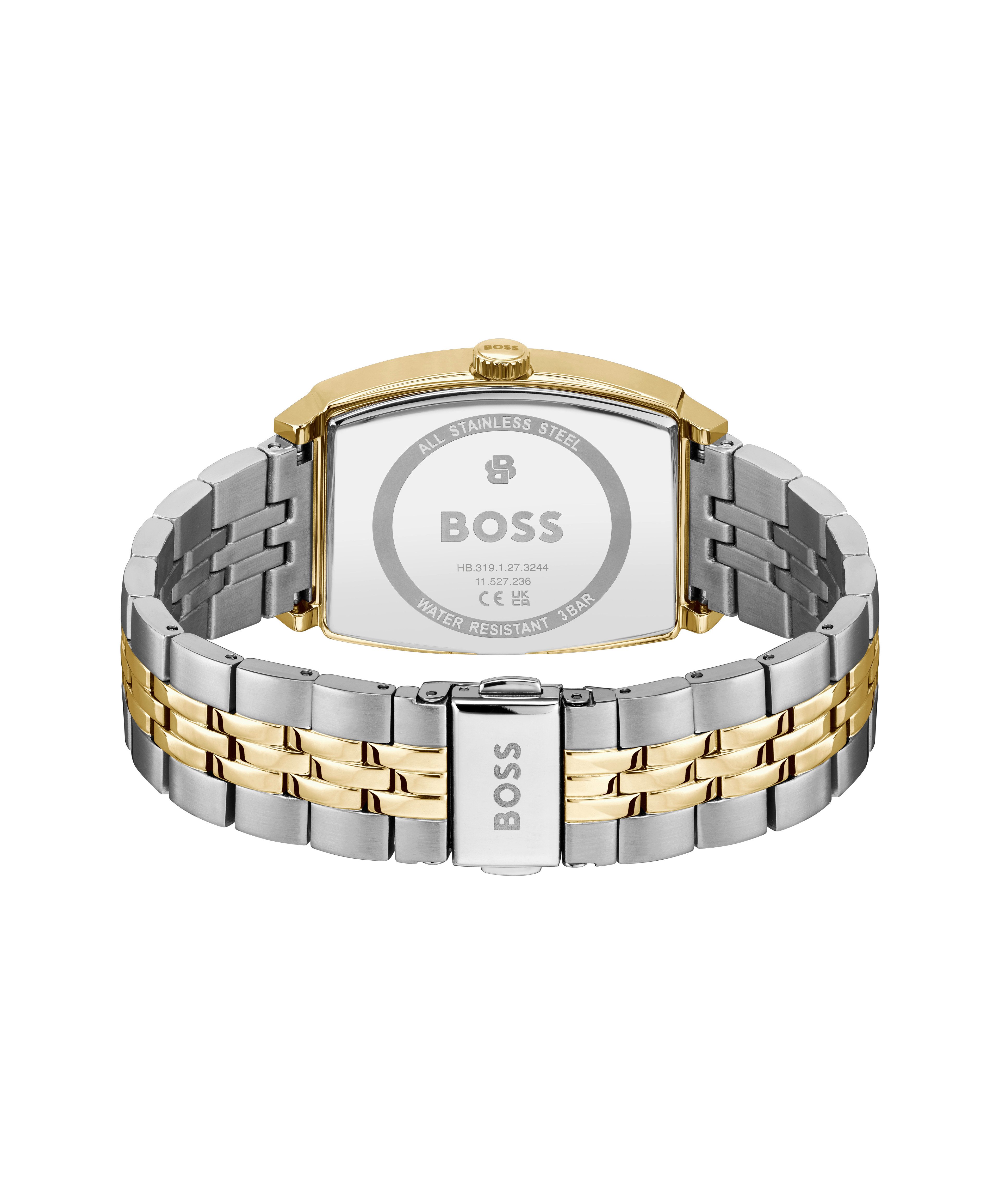 BOSS Quarzuhr PRINCIPLE 1514354, Armbanduhr, Herrenuhr, Edelstahlarmband, analog, Tag