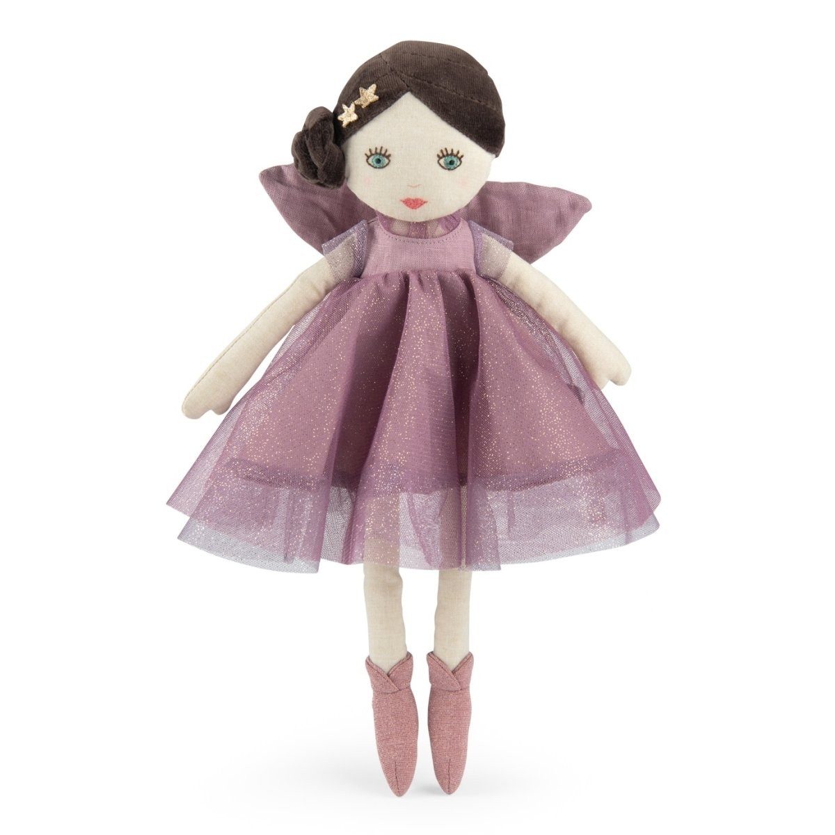 Moulin Roty Babypuppe Fee Isaline violett Feenpuppe aus Fee zum Spielen und Kuscheln (1-tlg), Feenpuppe