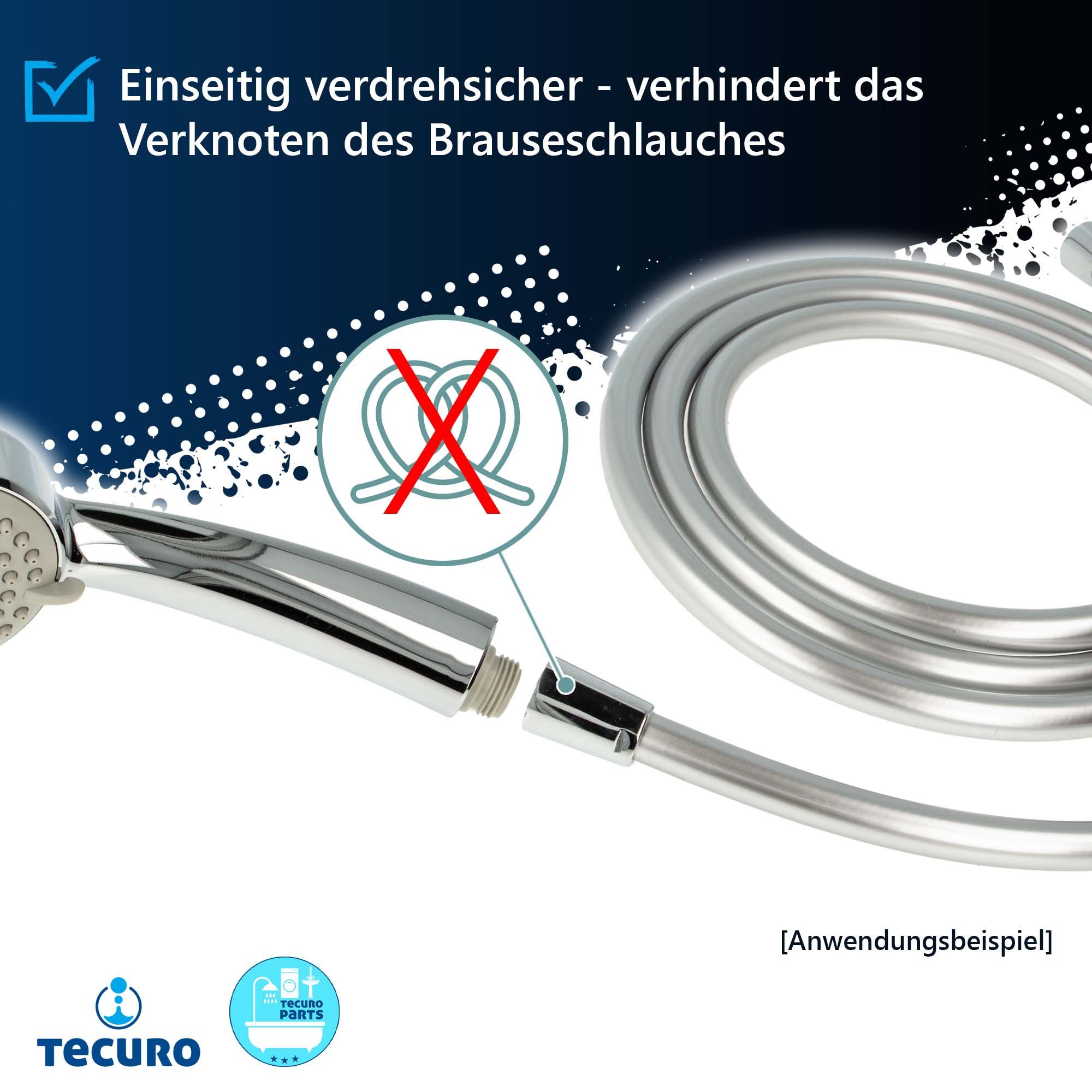 tecuro Brauseschlauch PREMIUM Brauseschlauch silberglatt - verdrehsicher – Bild 5 von 5