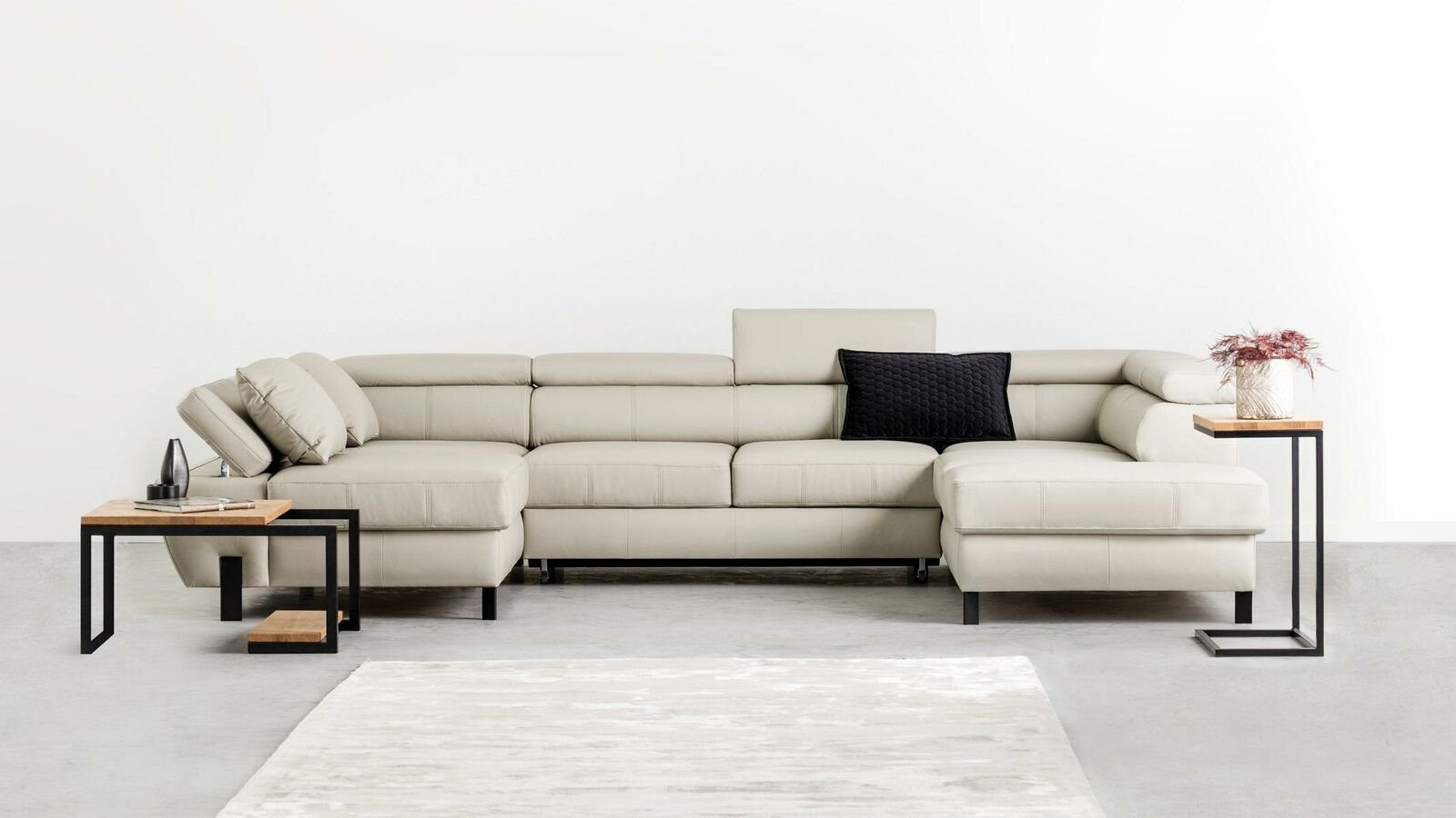 JVmoebel Ecksofa, Ecksofa U-Form Stoff Couch Wohnlandschaft Eck Sofa Design Modern