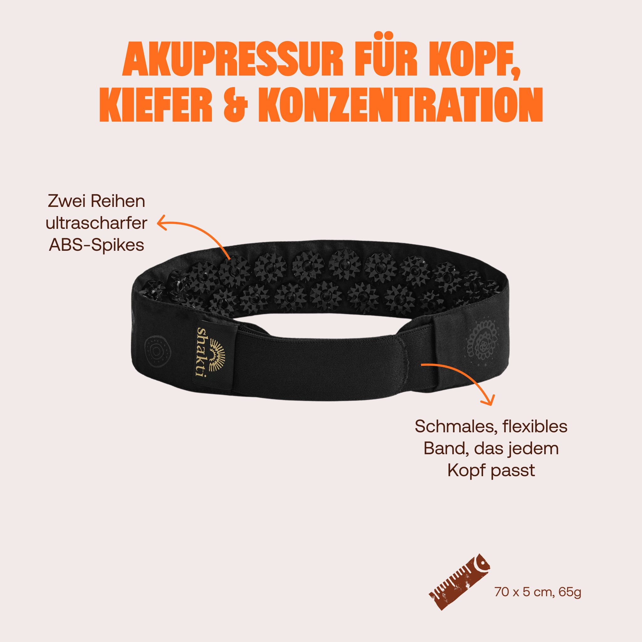 Shakti Mat Massagegerät Akupressur Stirnband - Hilft Kopfschmerzen & Migräne zu reduzieren