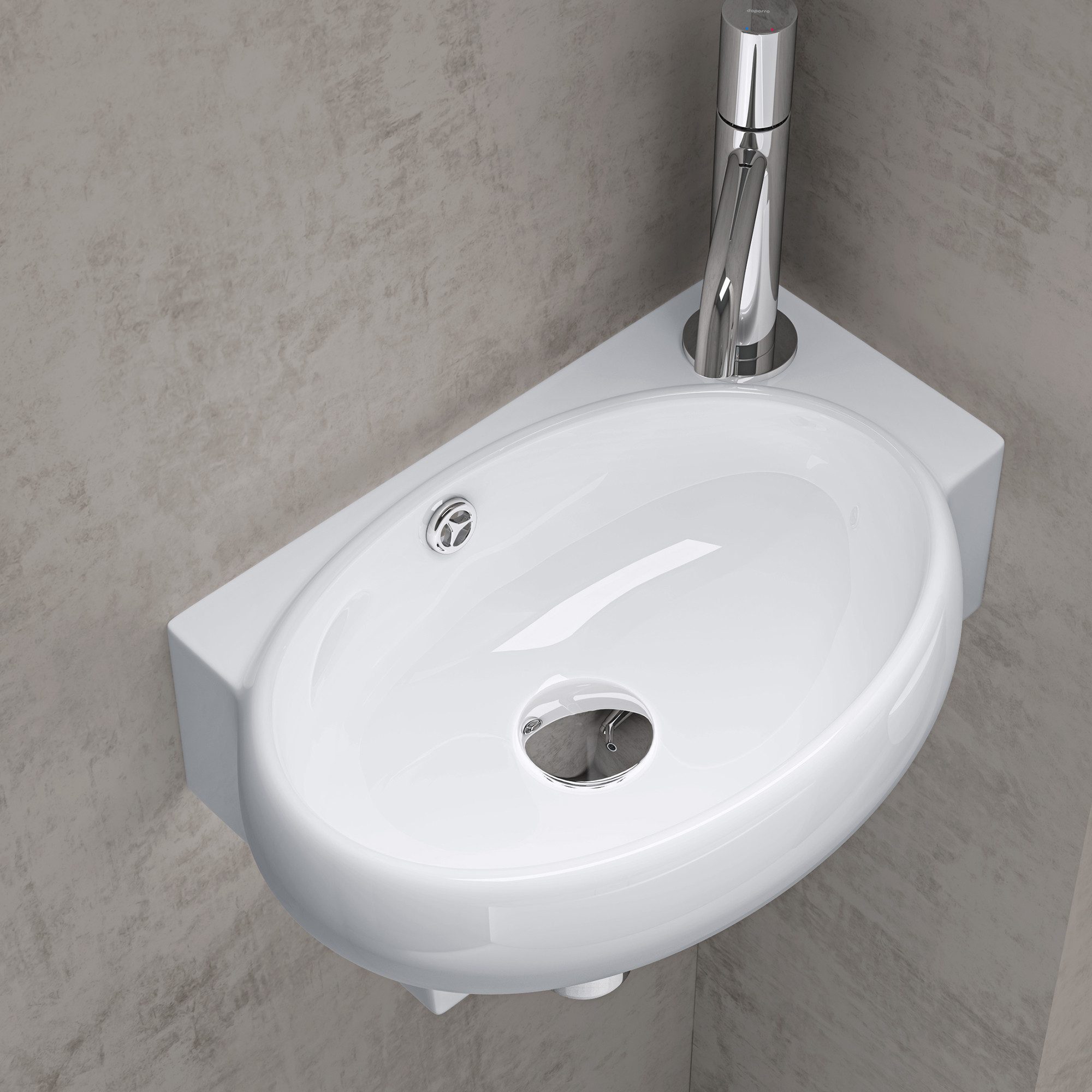 doporro Waschbecken Aufsatzwaschbecken keramik Hängewaschbecken Badezimmer GästeWC Br001