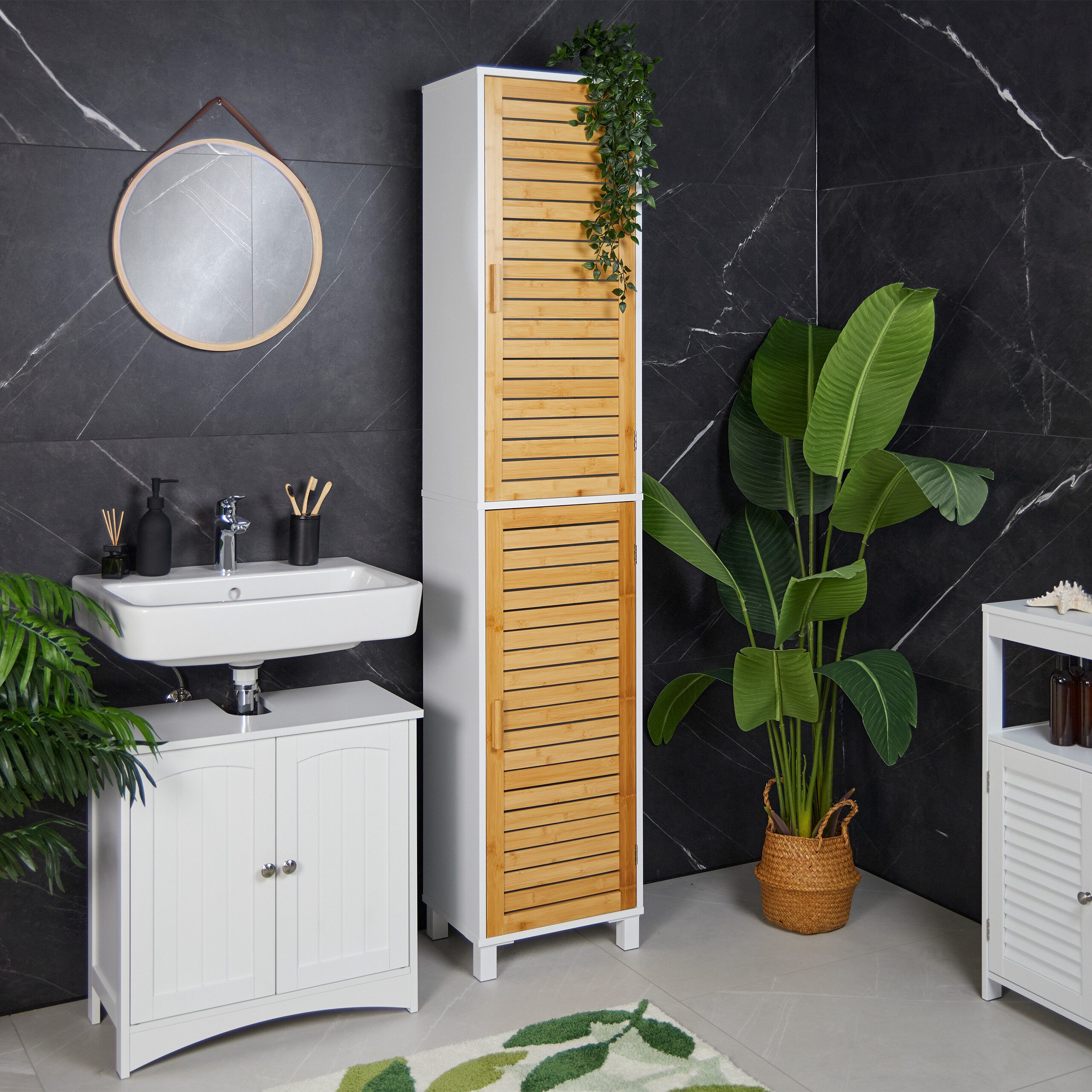 relaxdays Hochschrank Hoher Badezimmerschrank (1-St) günstig online kaufen