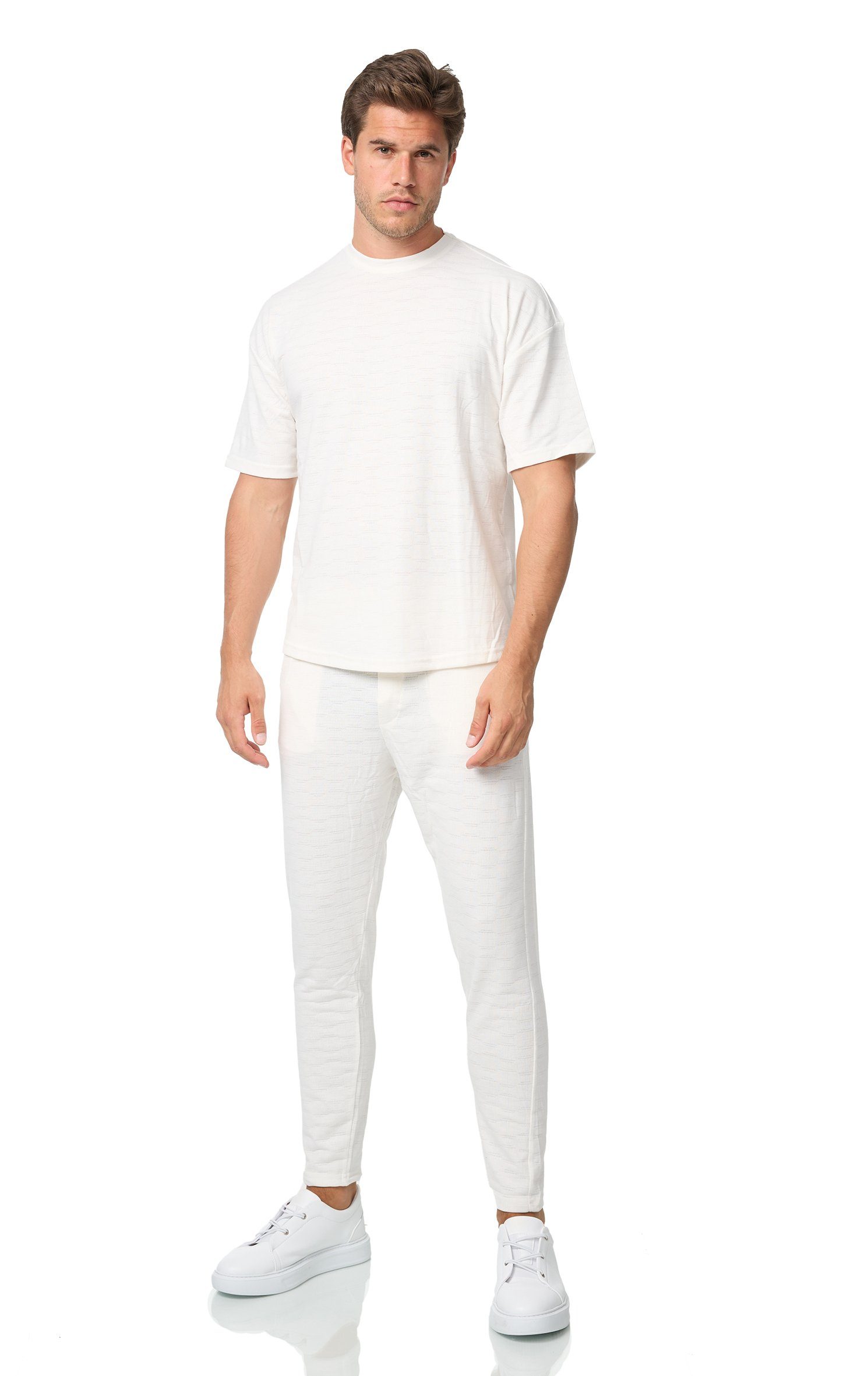 Denim House Trainingsanzug 2 Teiliges Herren Kombi-Set T-Shirt mit Hose in Oversize (2 Teilig T-Shirt und Hose)